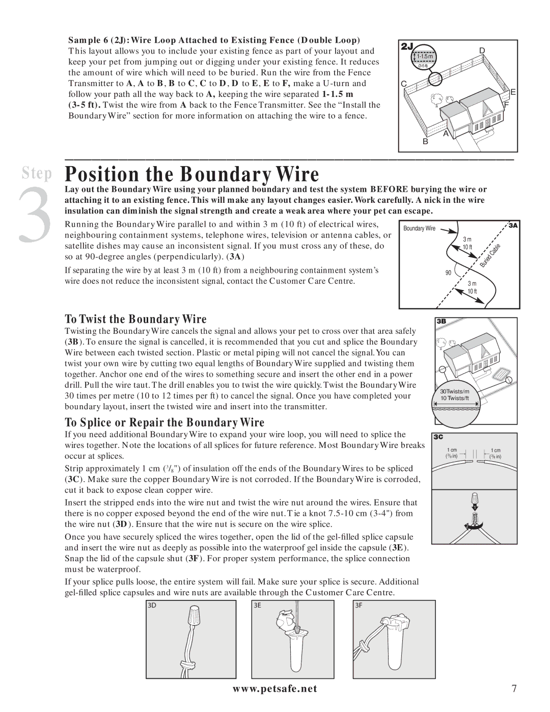 Petsafe PIG20-11041 Position the Boundary Wire, To Twist the Boundary Wire, To Splice or Repair the Boundary Wire 