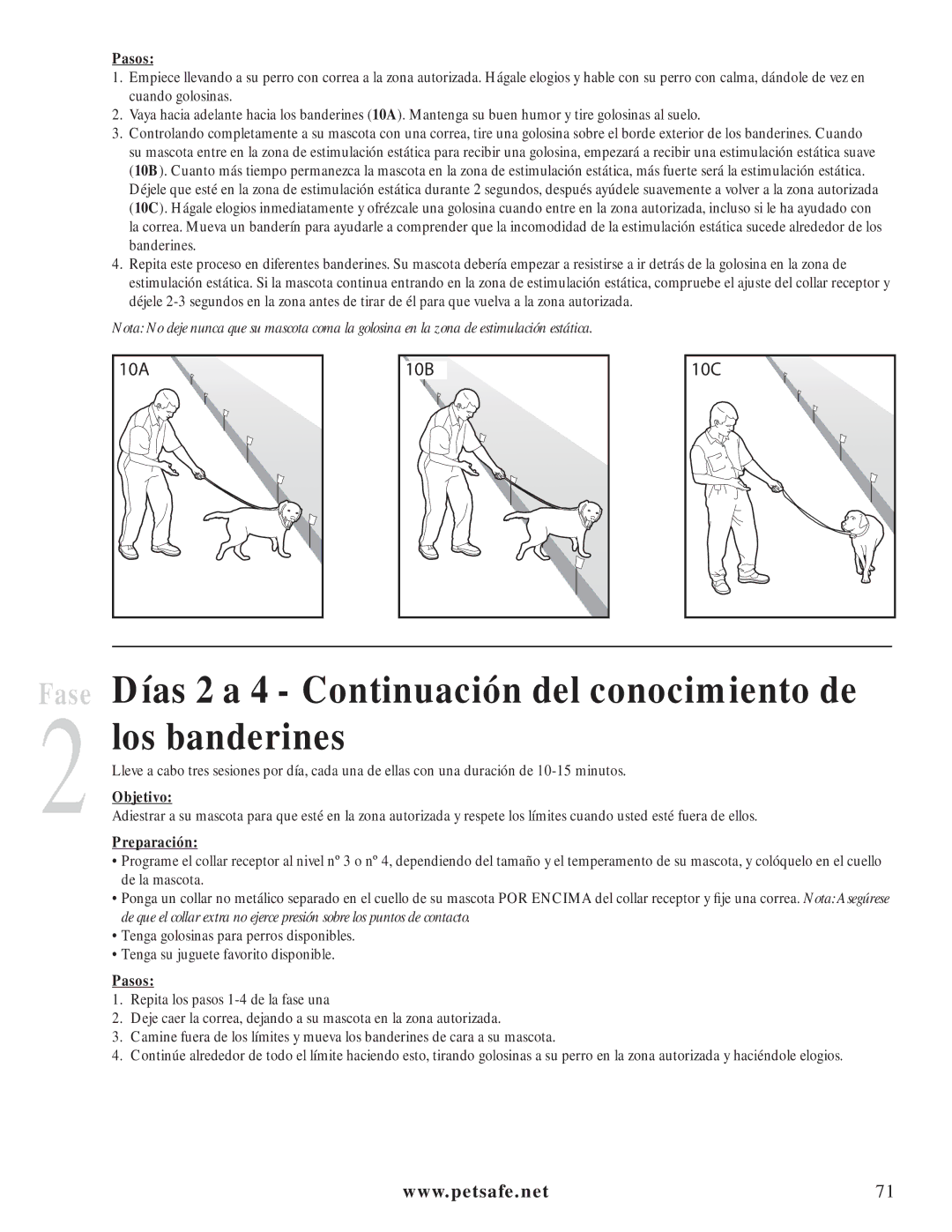 Petsafe PIG20-11041 manuel dutilisation Días 2 a 4 Continuación del conocimiento de los banderines, Pasos 