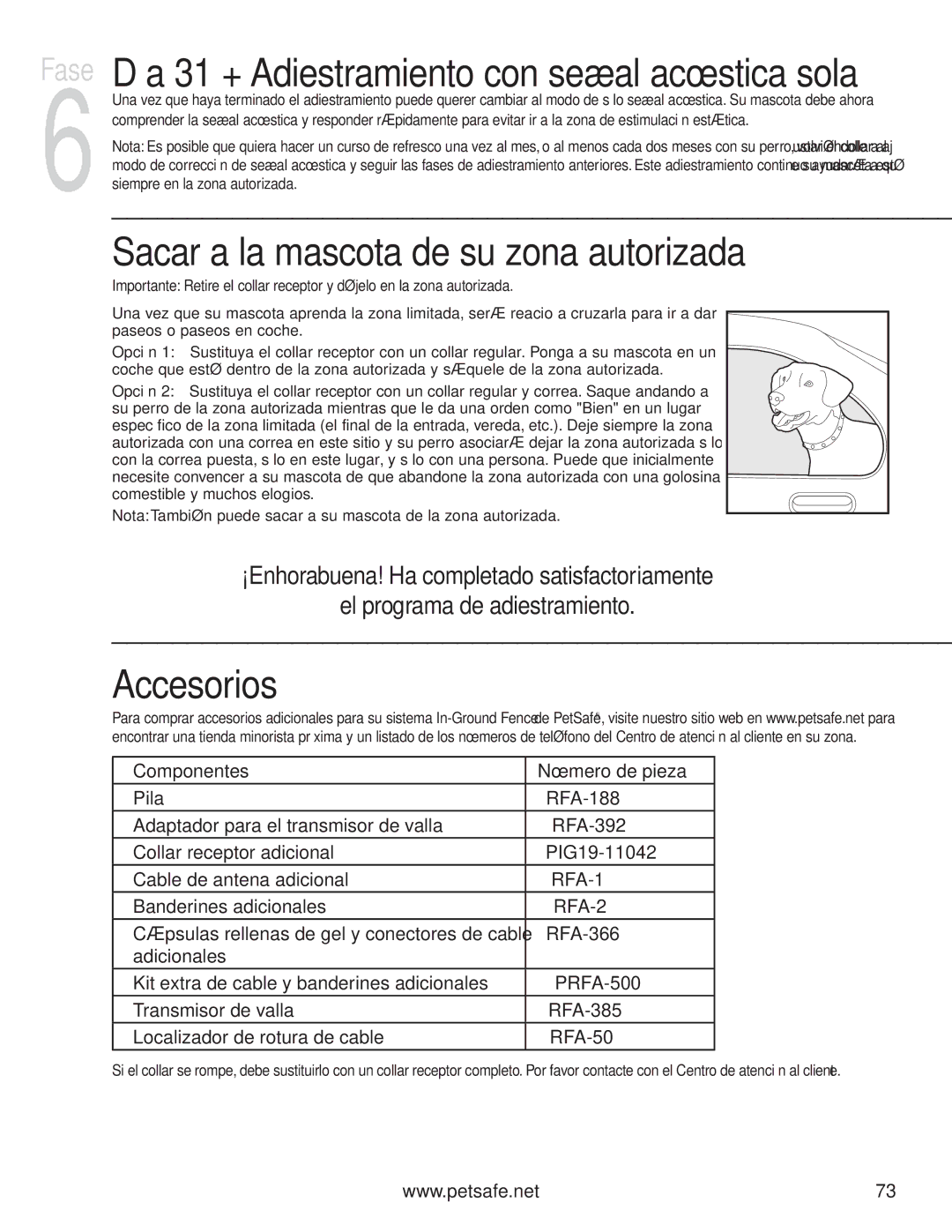 Petsafe PIG20-11041 Día 31 + Adiestramiento con señal acústica sola, Sacar a la mascota de su zona autorizada, Accesorios 