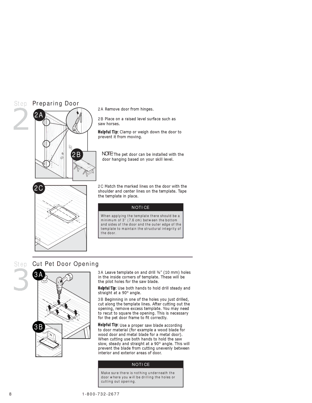 Petsafe PPA11-10711, PPA11-10709 manual Cut Pet Door Opening, Preparing Door 