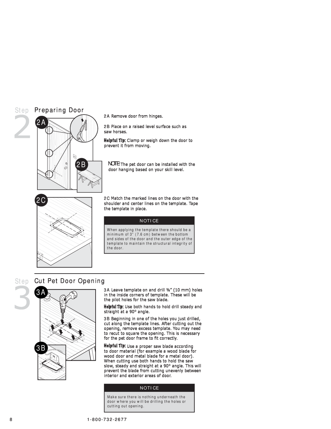 Petsafe PPA11-10711, PPA11-10709 manual Step, Cut Pet Door Opening, Preparing Door 