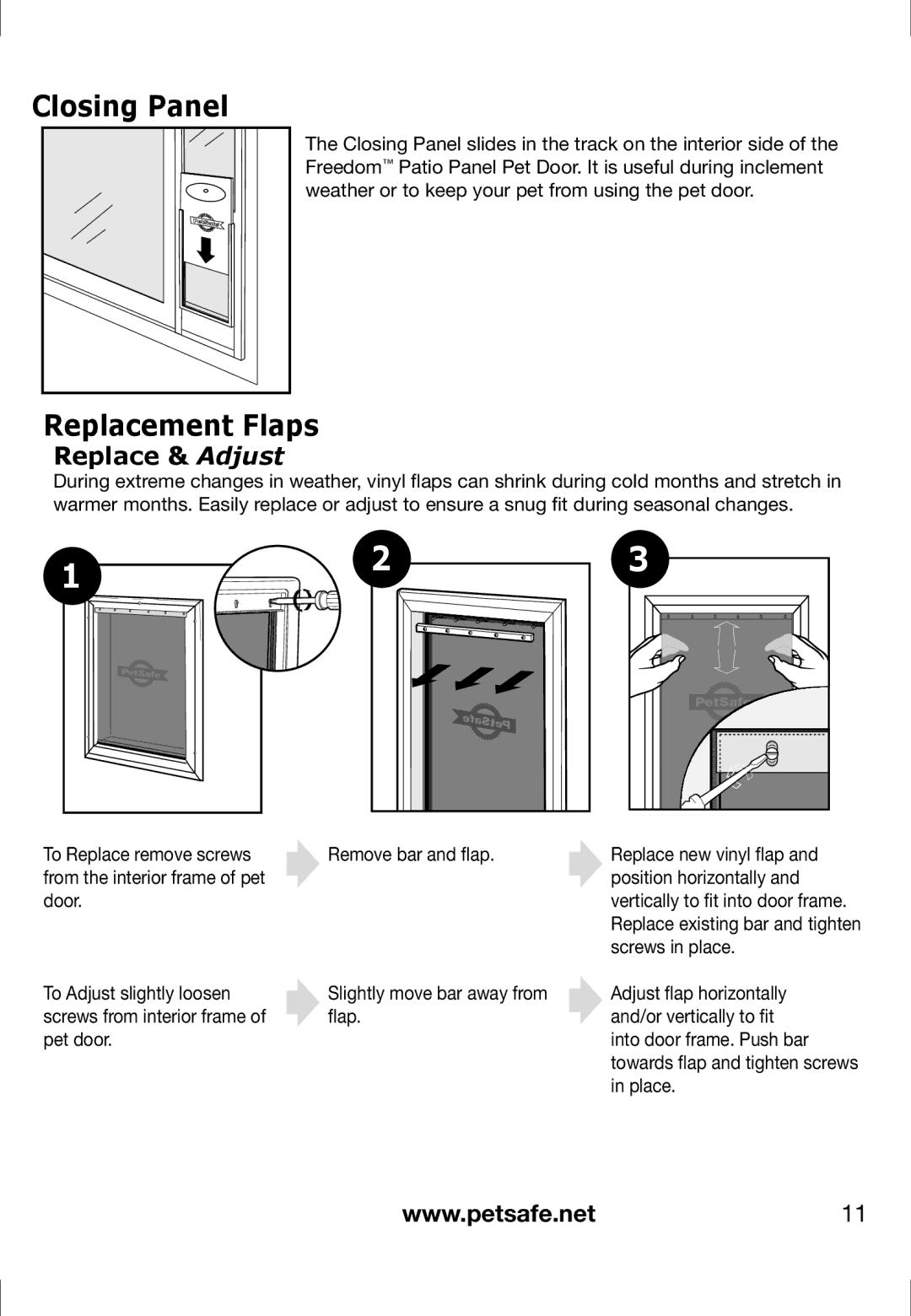 Petsafe PPA11-13125, PPA11-13141, PPA11-13135, PPA11-13134, PPA11-13129, PPA11-13127 Closing Panel, Replacement Flaps 