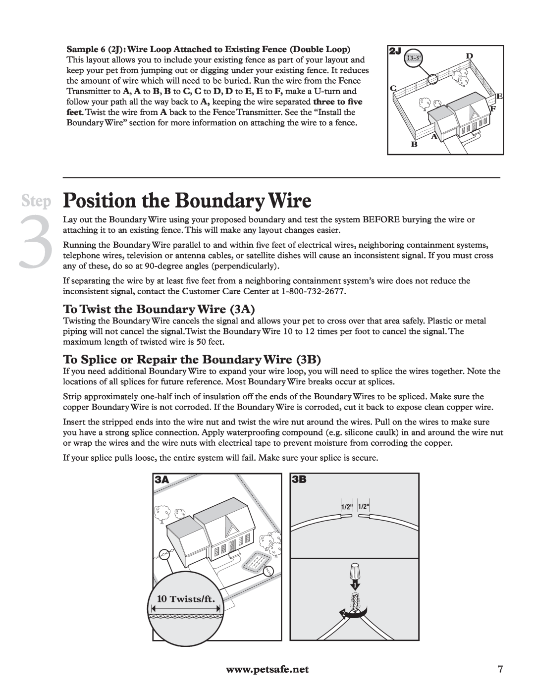 Petsafe RFA-200 Position the Boundary Wire, To Twist the Boundary Wire 3A, To Splice or Repair the Boundary Wire 3B, Step 