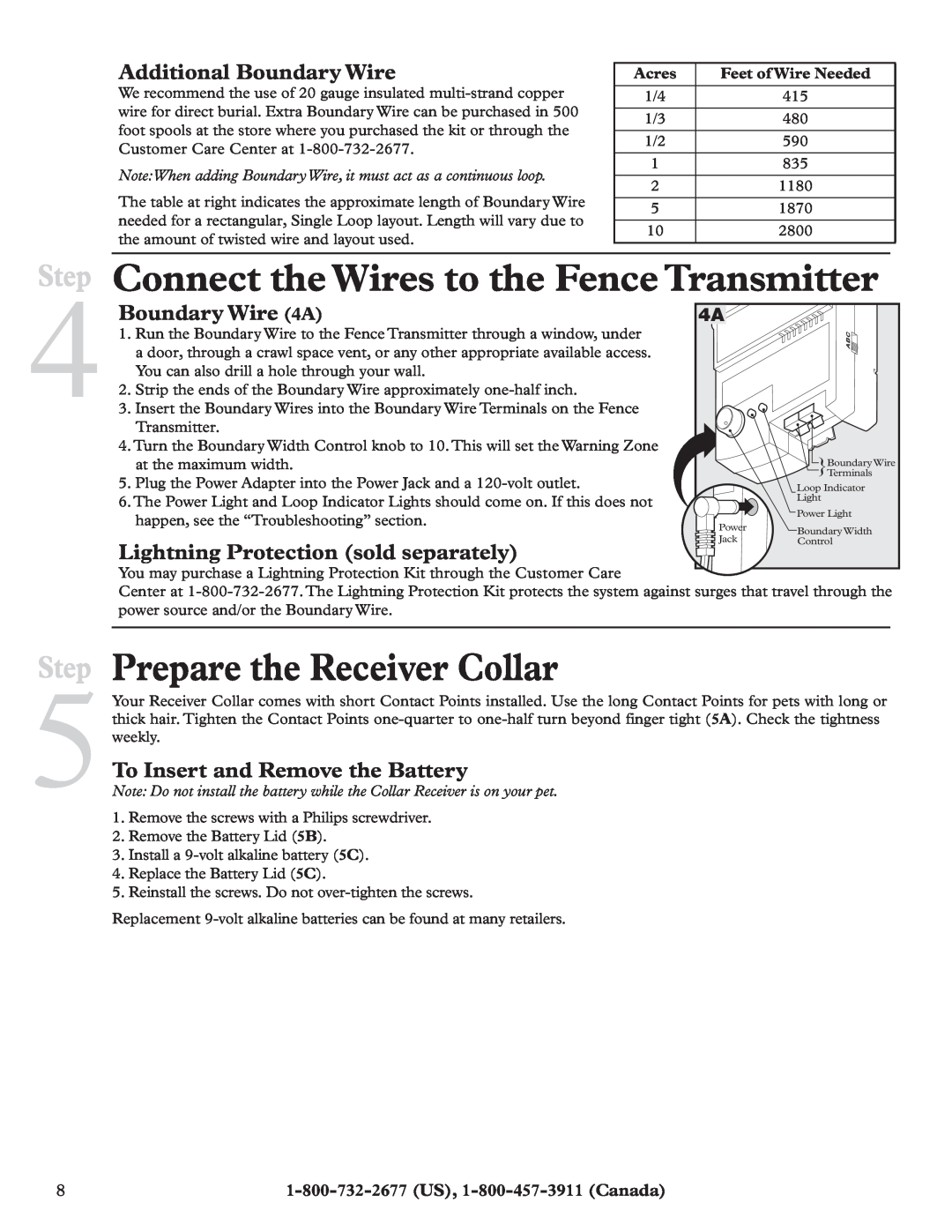 Petsafe RFA-200 Connect the Wires to the Fence Transmitter, Prepare the Receiver Collar, Additional Boundary Wire, Step 