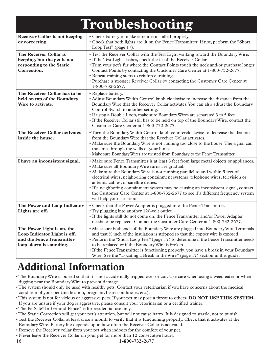 Petsafe RFA-67 manual Additional Information 