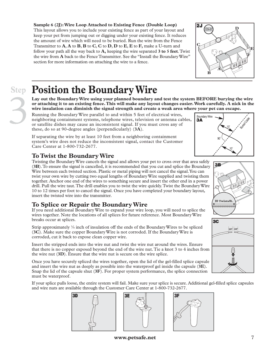 Petsafe RFA-67 manual Position the Boundary Wire, To Twist the Boundary Wire, To Splice or Repair the Boundary Wire 