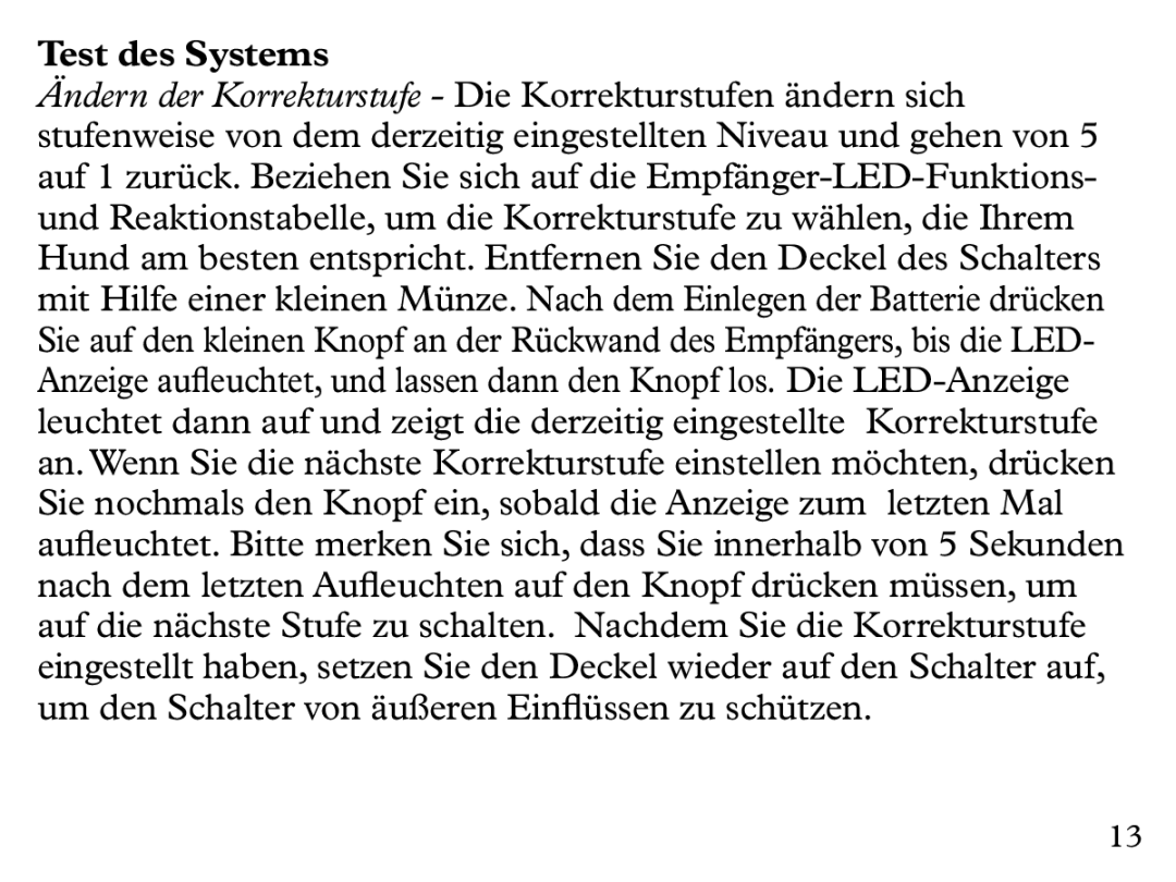 Petsafe UL-275 manual Test des Systems 