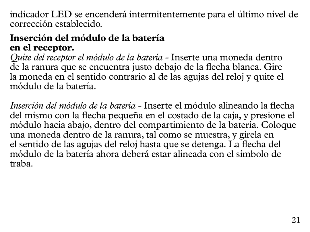 Petsafe UL-275 manual Inserción del módulo de la batería en el receptor 