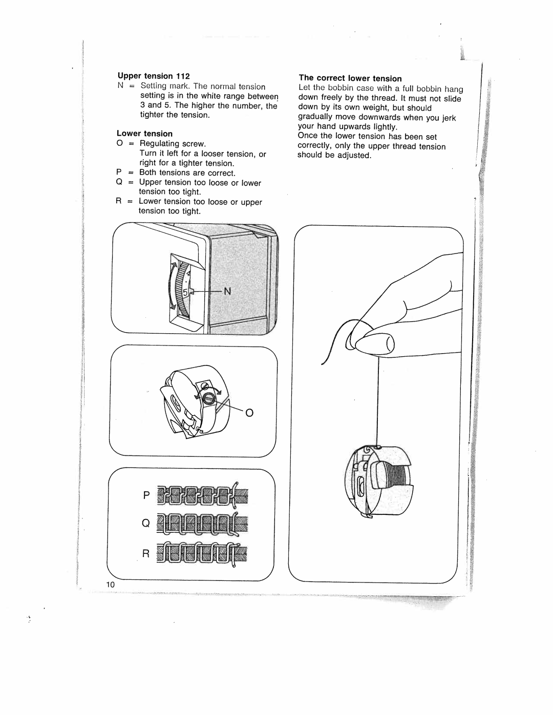 Pfaff 1035, 1019, 1015, 1014, 1037 manual Lower tension 