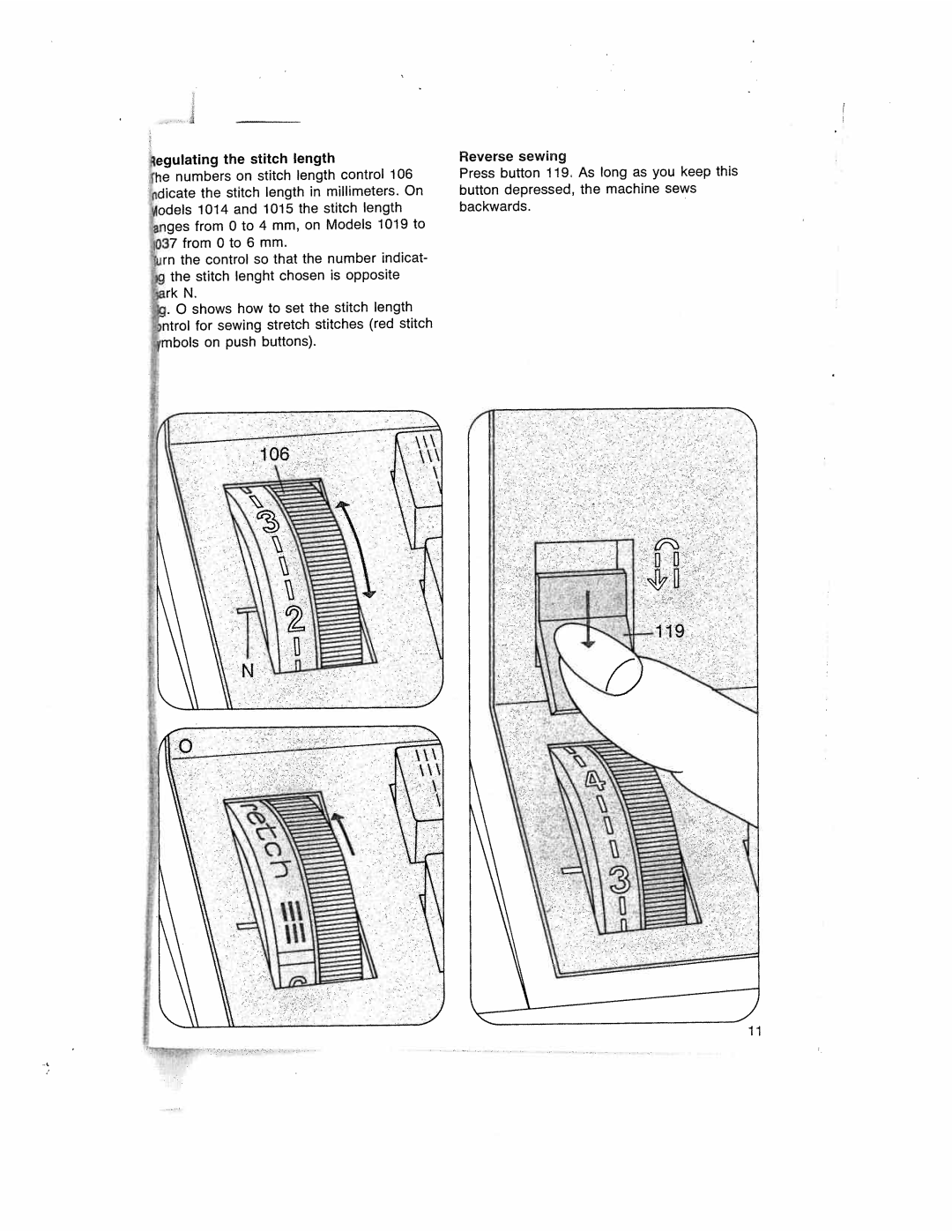 Pfaff 1019, 1015, 1014, 1037, 1035 manual Jegulating Stitch, Todets, Jes 