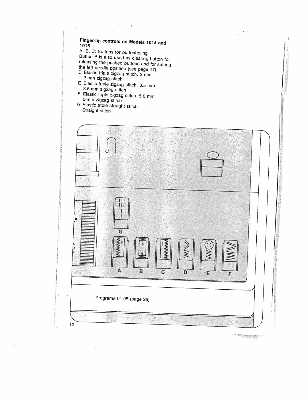 Pfaff 1015, 1019, 1014, 1037, 1035 manual Controls, Pushed, See 