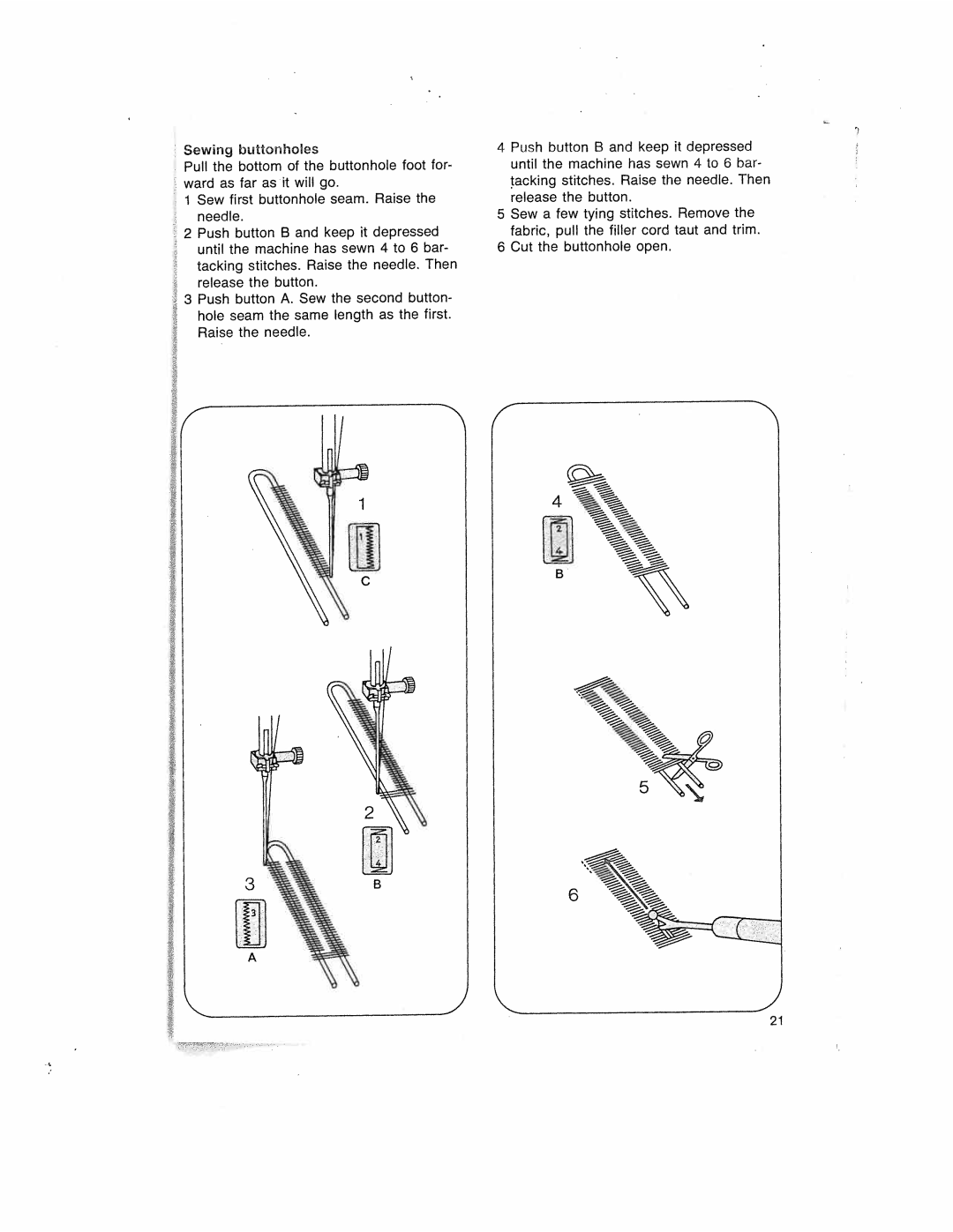 Pfaff 1019, 1015, 1014, 1037, 1035 manual Bar, Buttonholes 