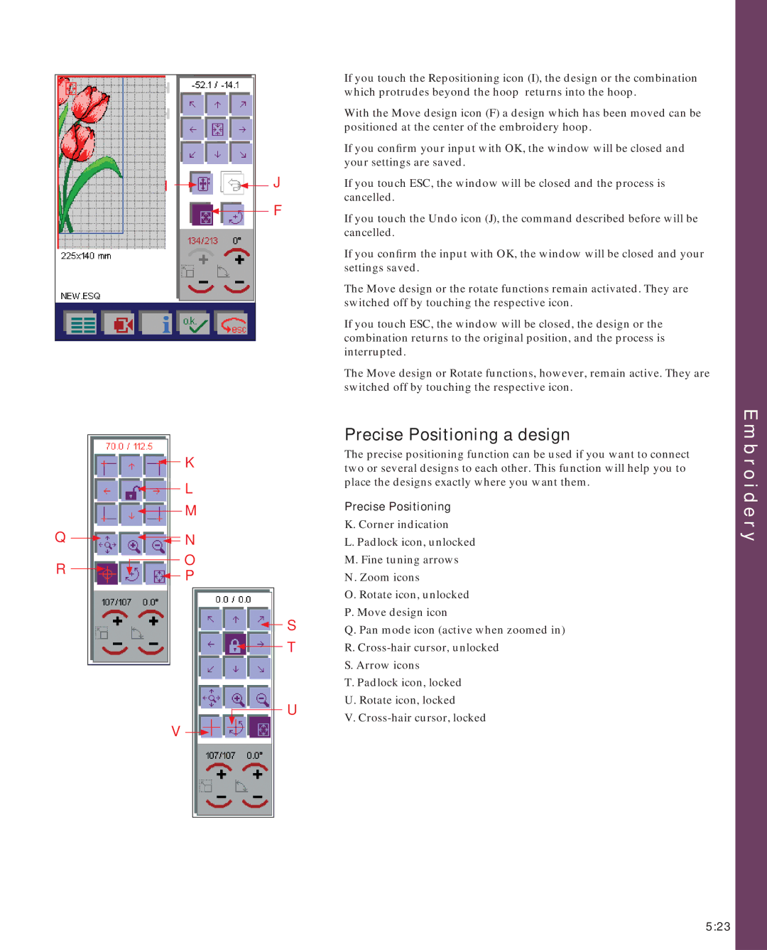 Pfaff 2170 owner manual Precise Positioning a design 