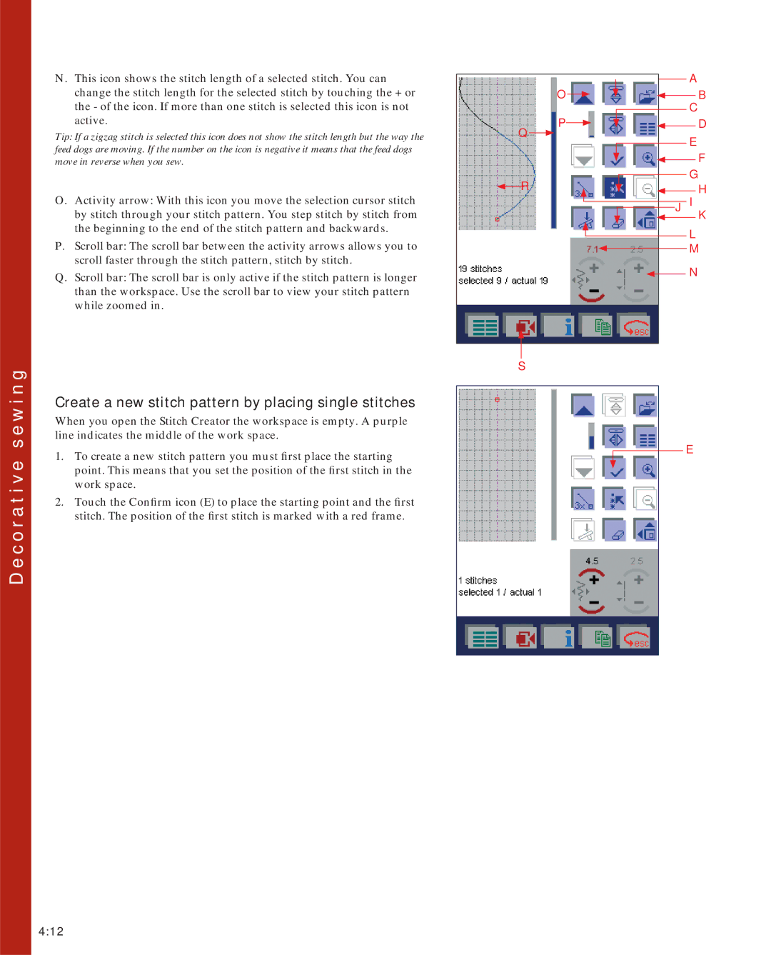 Pfaff 2170 owner manual Create a new stitch pattern by placing single stitches 