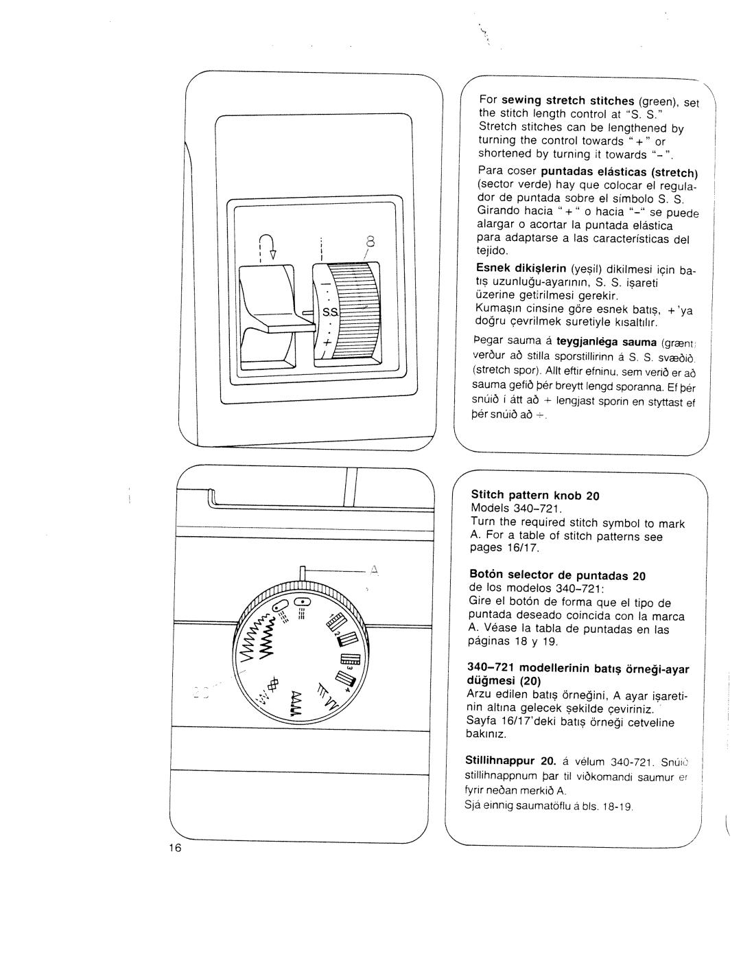 Pfaff 340.521.541.721.741 manual Dümesi, Grnr, Arnei-ayar, Bati Örnei 