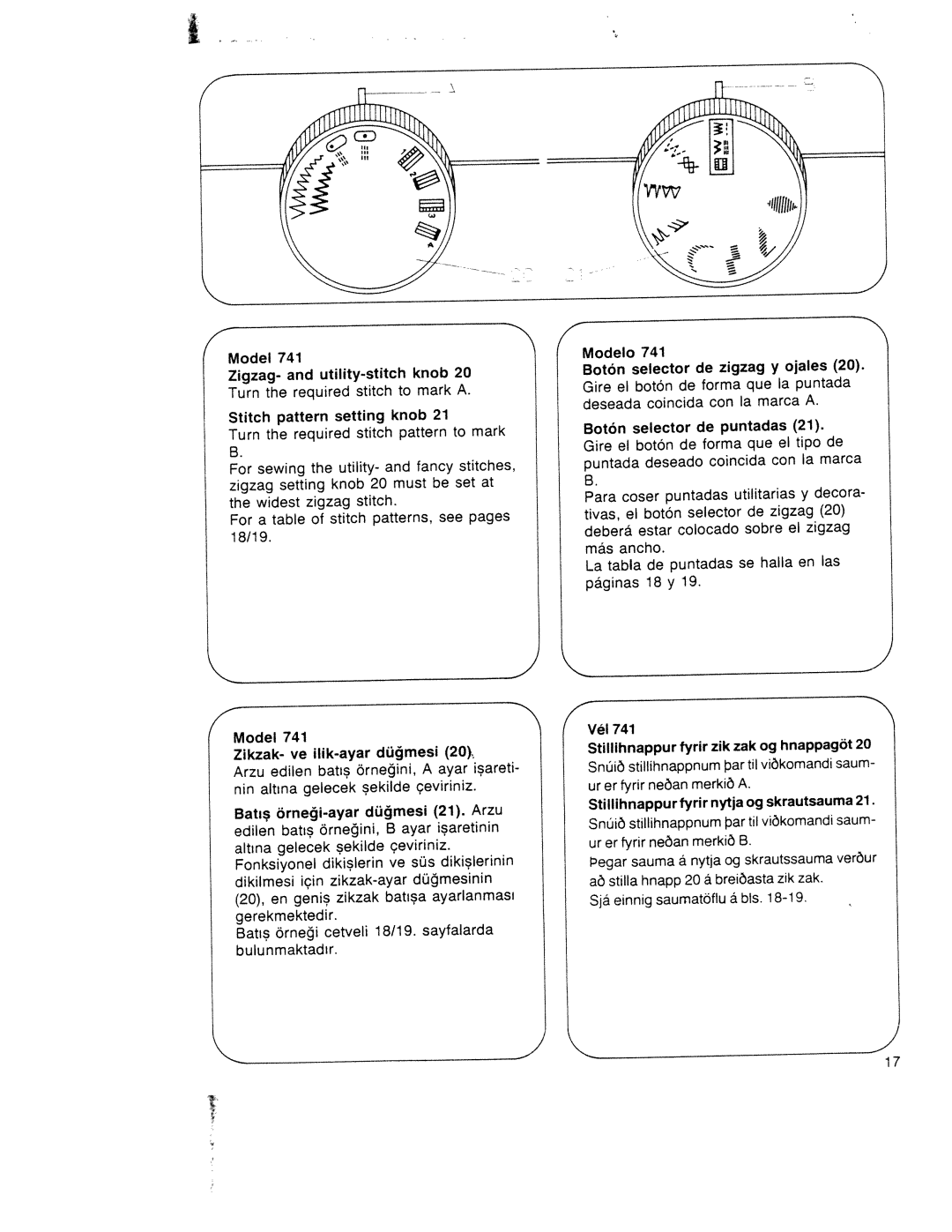 Pfaff 340.521.541.721.741 manual Iareti, Batia, Ekilde, Ayar dUmesi, Ornei 