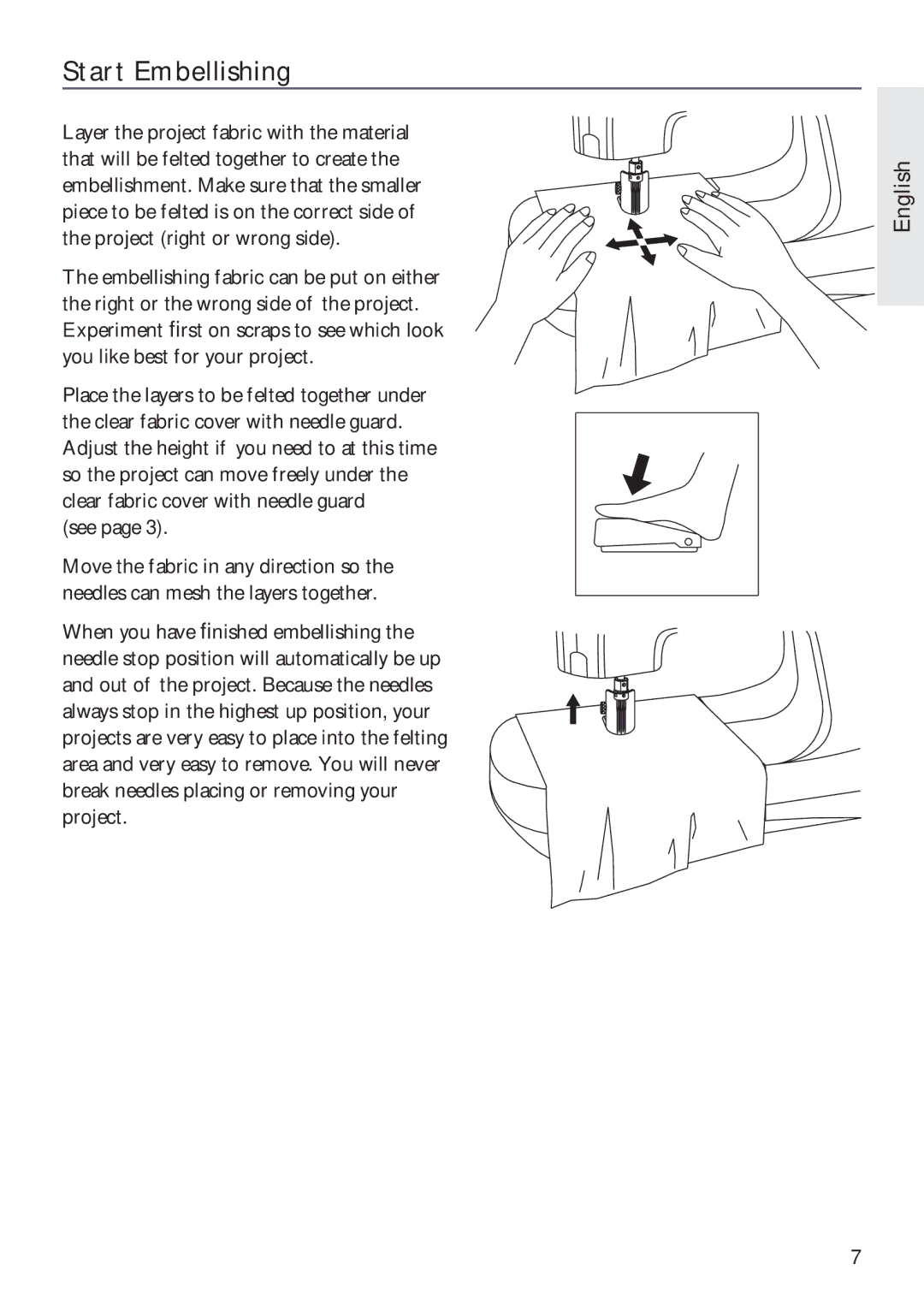 Pfaff 350P owner manual Start Embellishing 