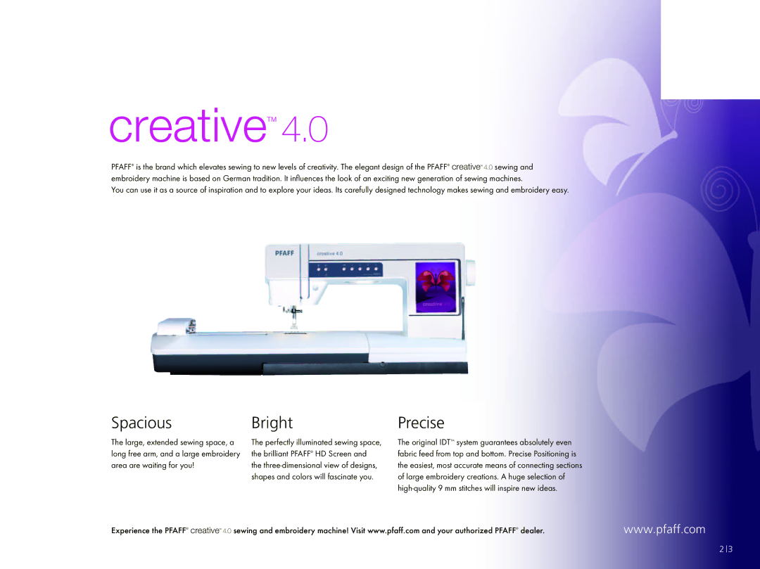 Pfaff 4.0 manual CreativeTM 