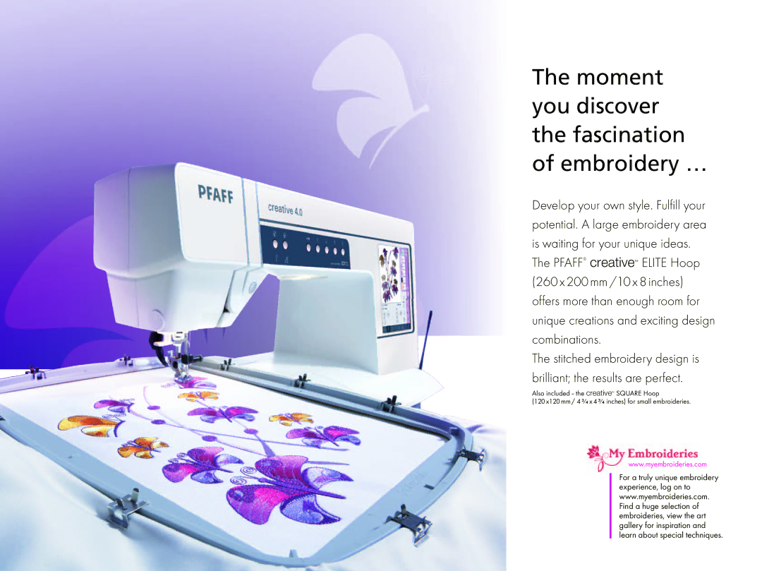 Pfaff 4.0 manual Moment you discover the fascination of embroidery … 