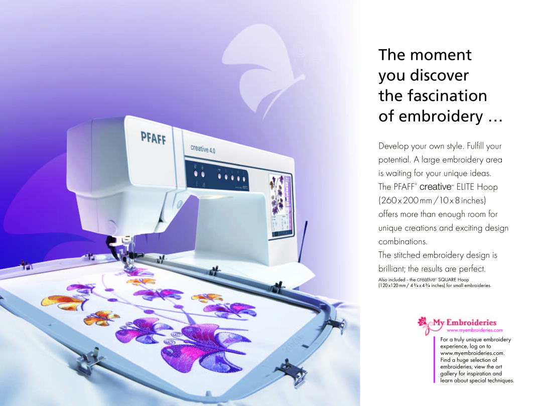 Pfaff 4.0 manual The moment you discover the fascination of embroidery … 