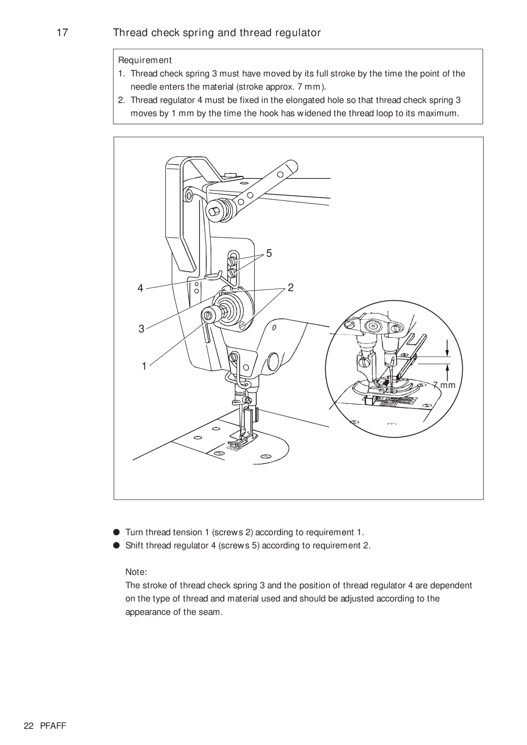 Pfaff 481, 483 service manual Thread check spring and thread regulator 