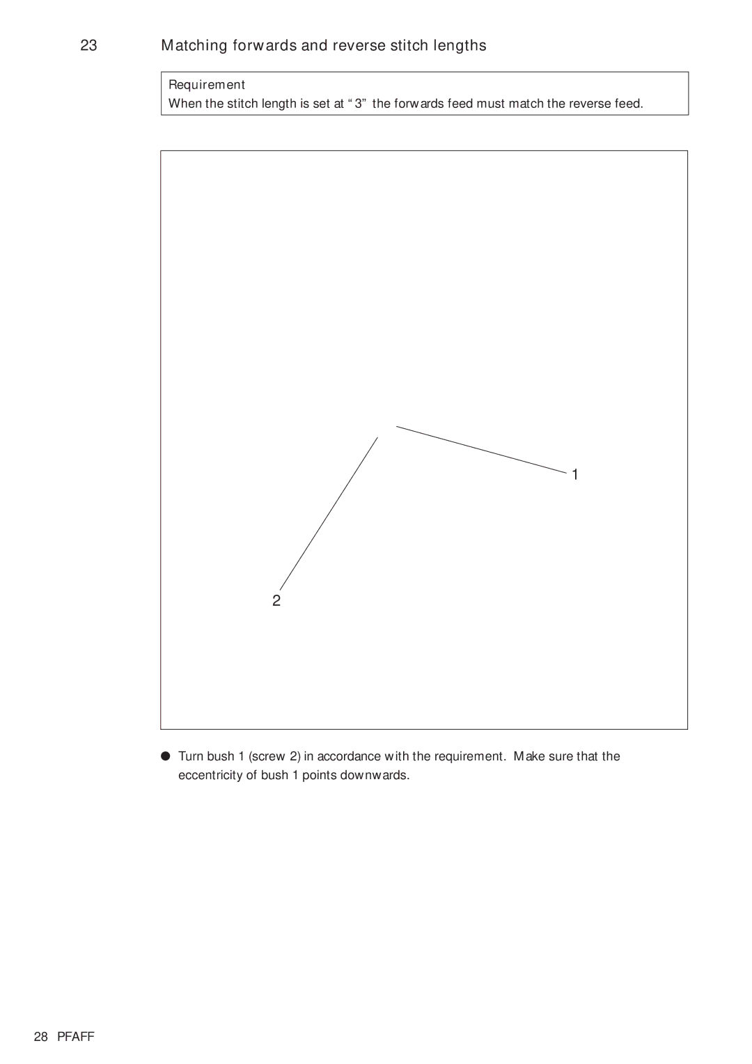 Pfaff 481, 483 service manual Matching forwards and reverse stitch lengths 