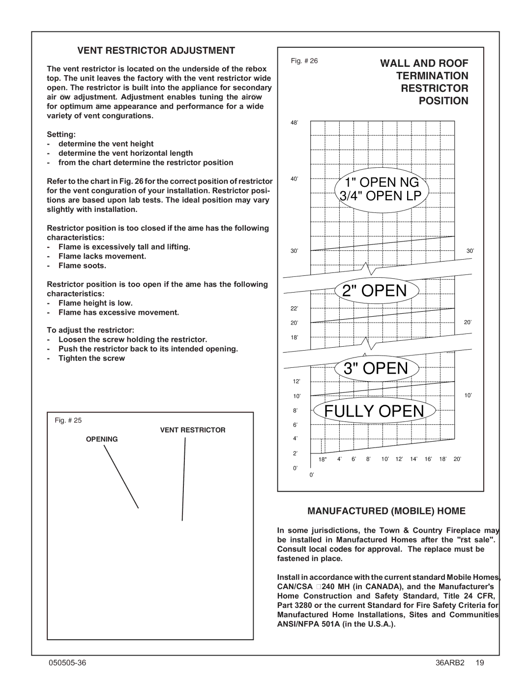 PGS TC36 AR manual Wall and Roof, Termination, Restrictor, Position 