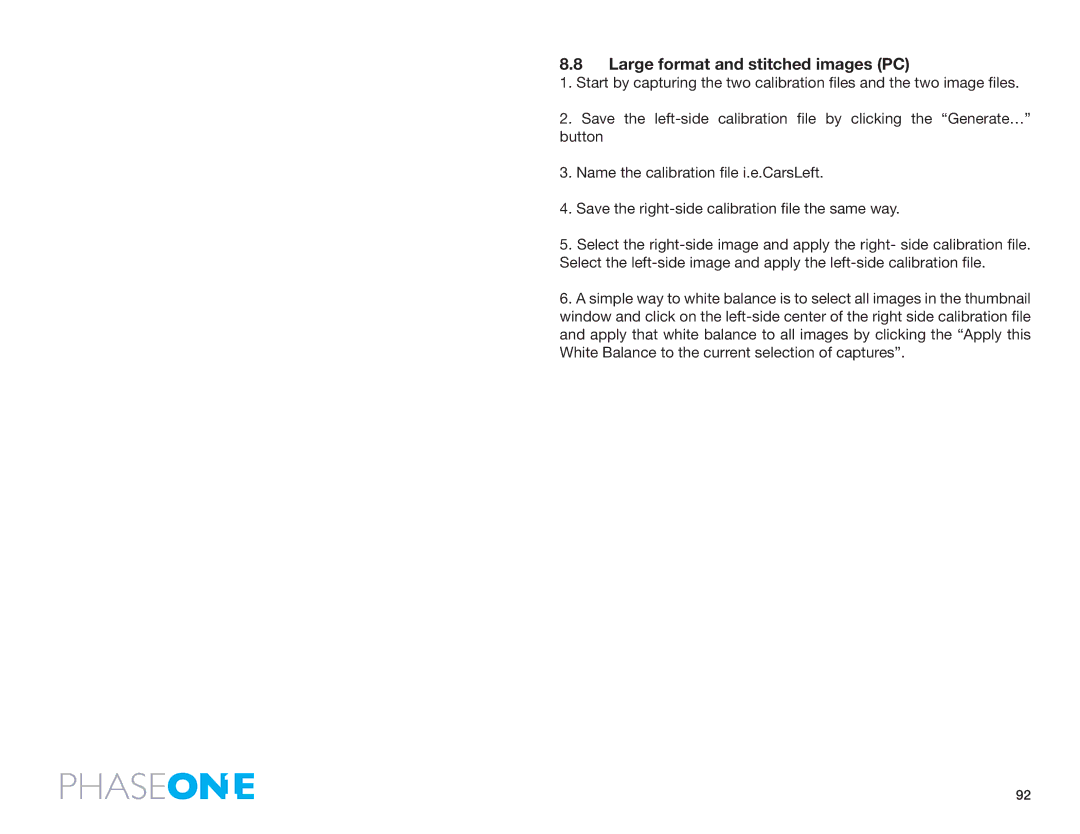 Phase One 645 AF manual Large format and stitched images PC 