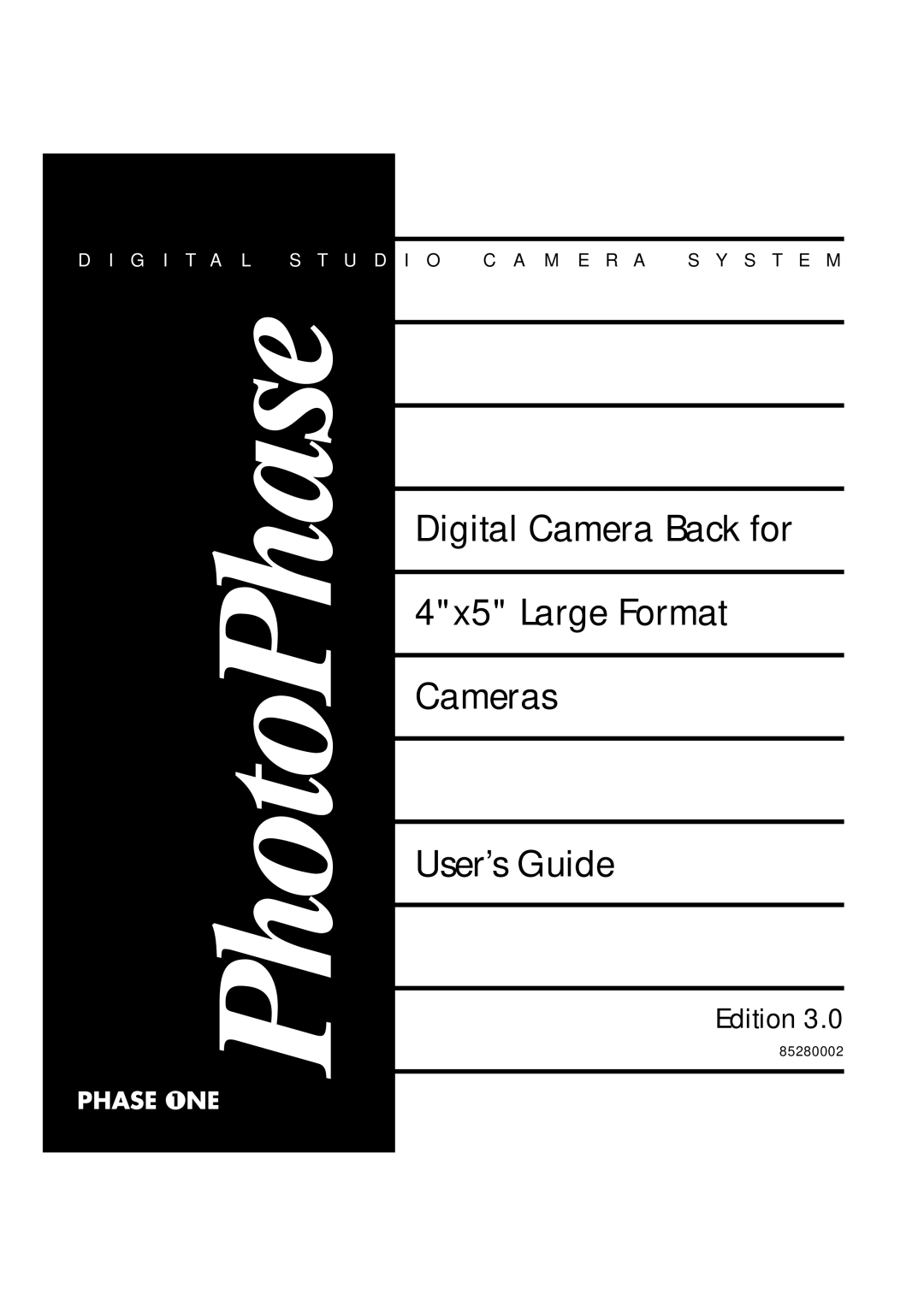 Phase One 85280002 manual Edition 