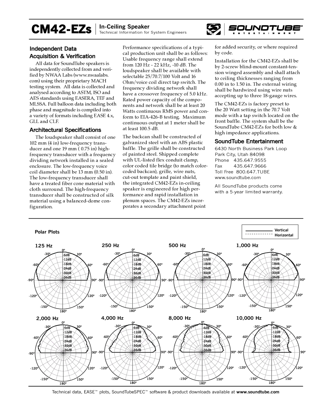 Phase Technology CM42-EZs specifications SoundTube Entertainment 