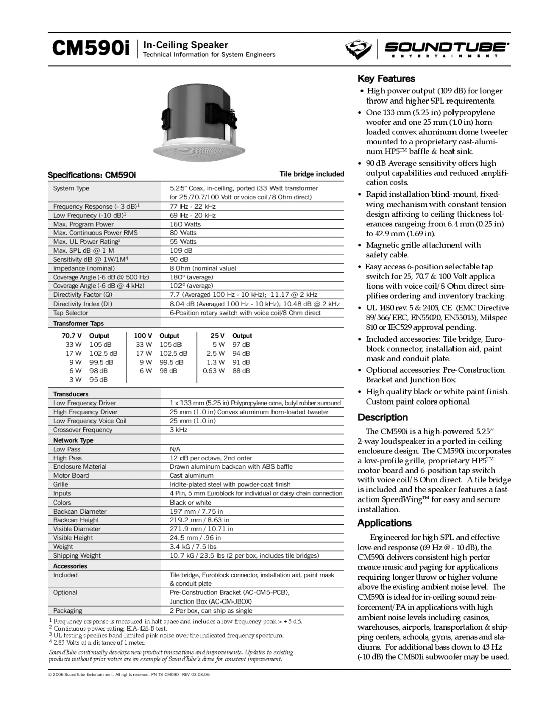 Phase Technology CM590i specifications Key Features, Description, Applications 