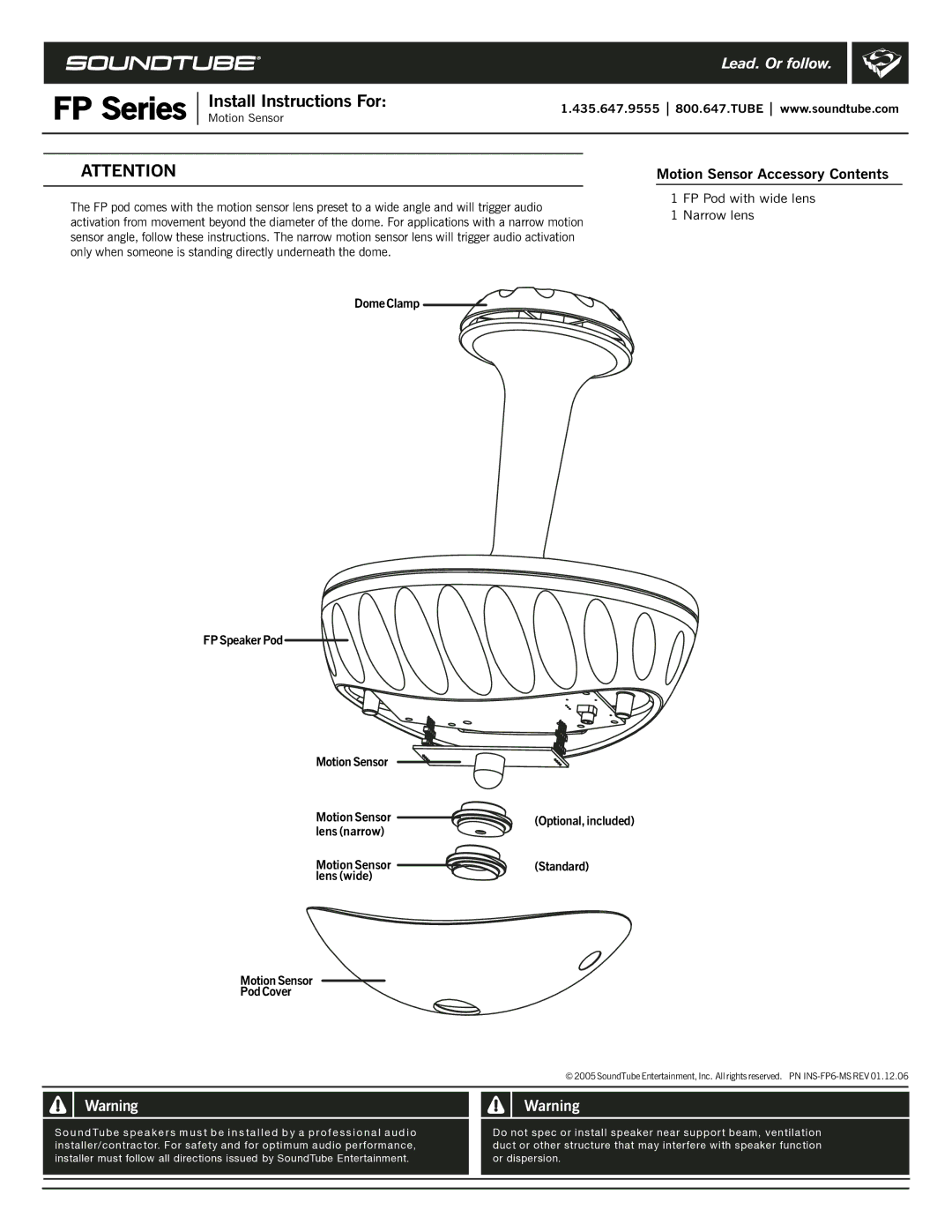 Phase Technology FP Series manual Install Instructions For 