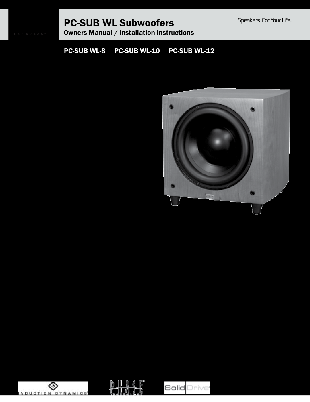 Phase Technology PC-SUB WL-8, PC-SUB WL-10 owner manual Pc-Subwl Series Features, Contents, PC-SUBWL Subwoofers 