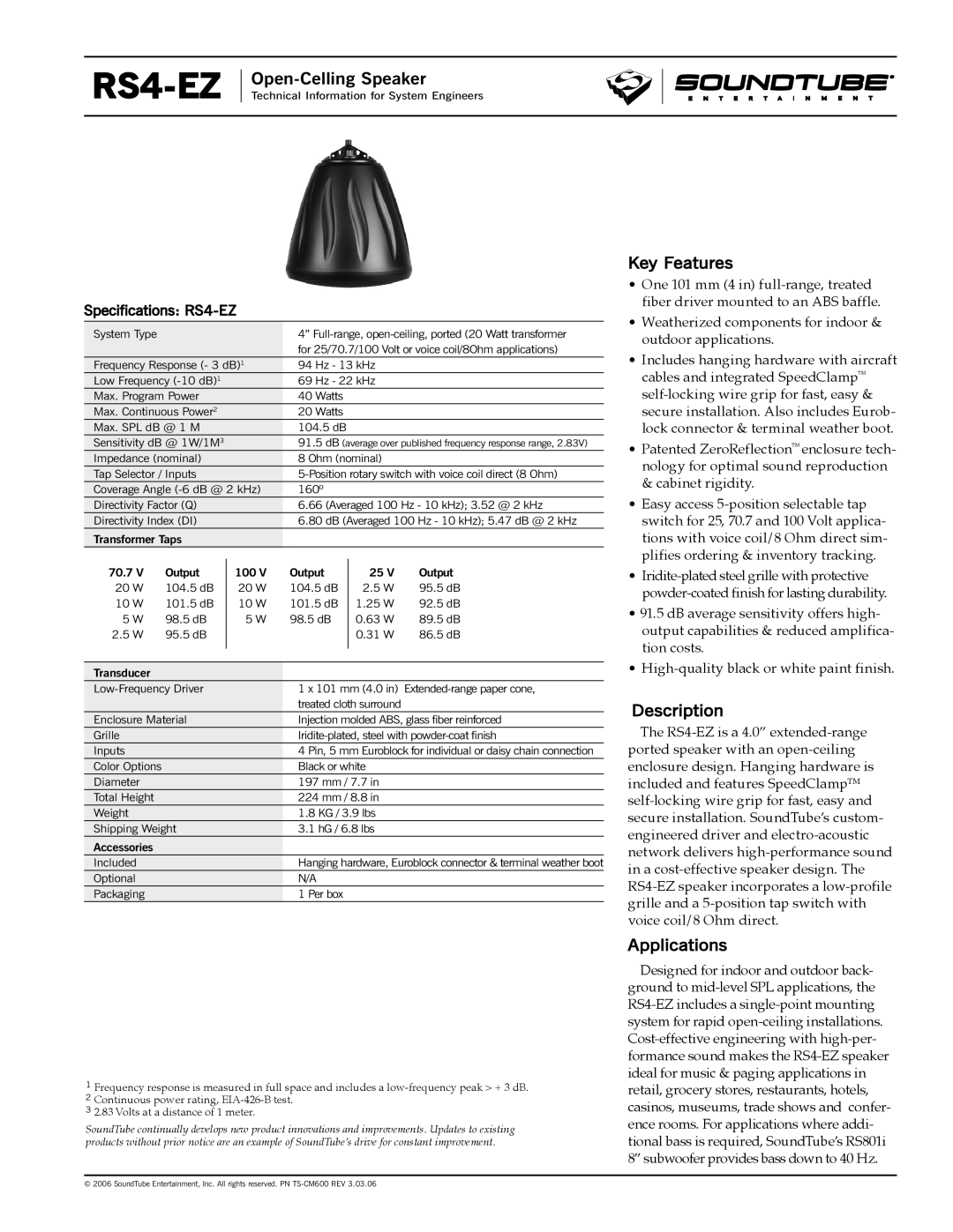 Phase Technology RS4-EZ specifications Key Features, Description, Applications 