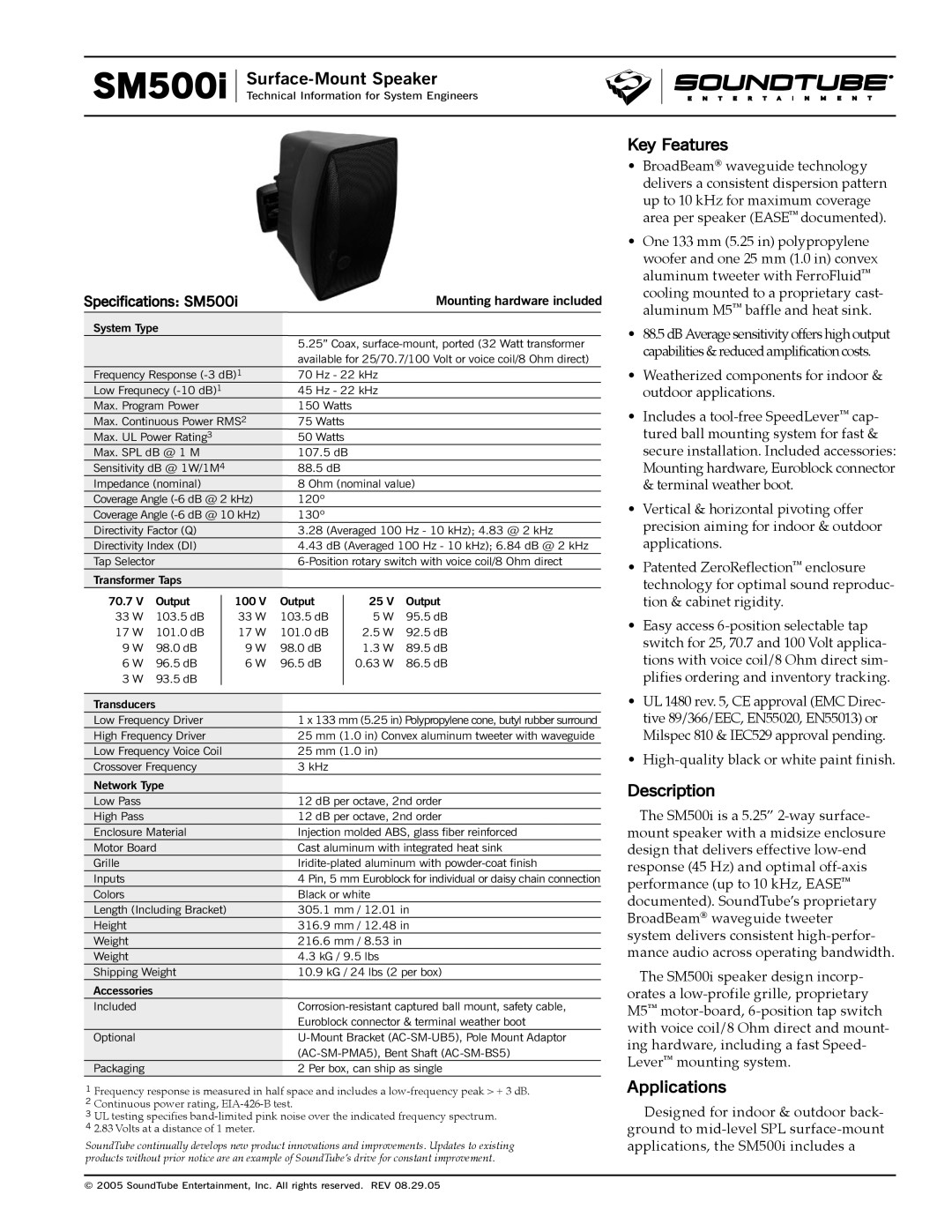 Phase Technology SM500i specifications Key Features, Description, Applications 