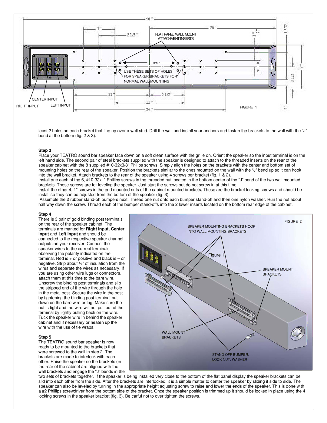 Phase Technology PC-3.0, V-3.0 manual Input and Left Input and should be, Brackets 