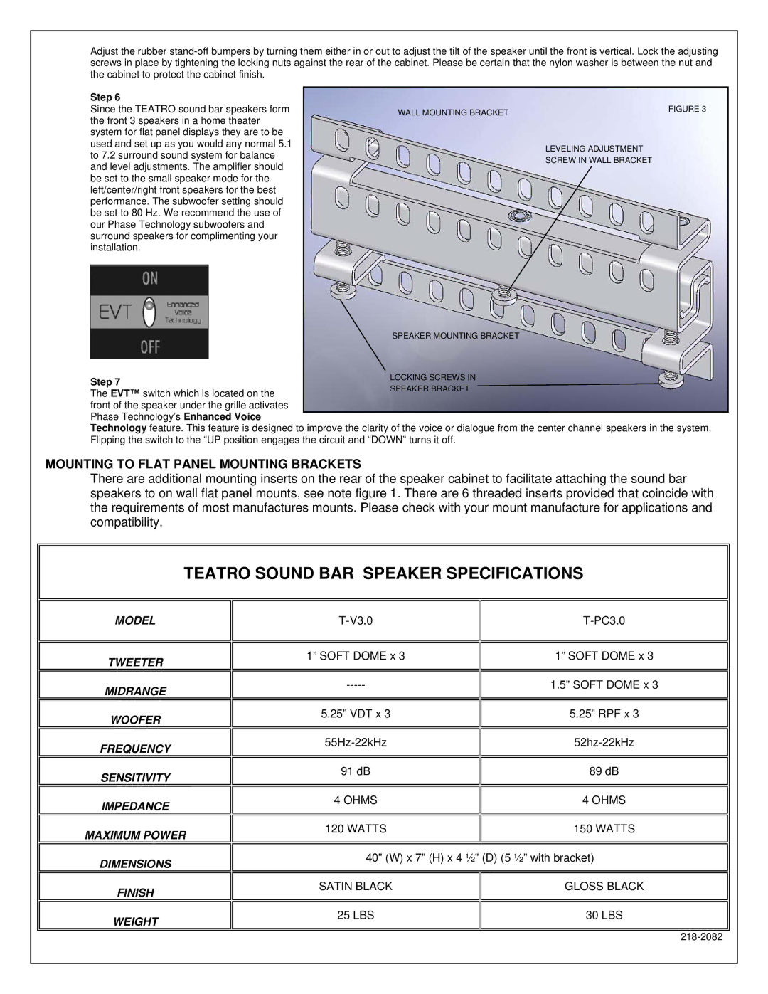 Phase Technology V-3.0, PC-3.0 manual Dimensions Finish Weight 