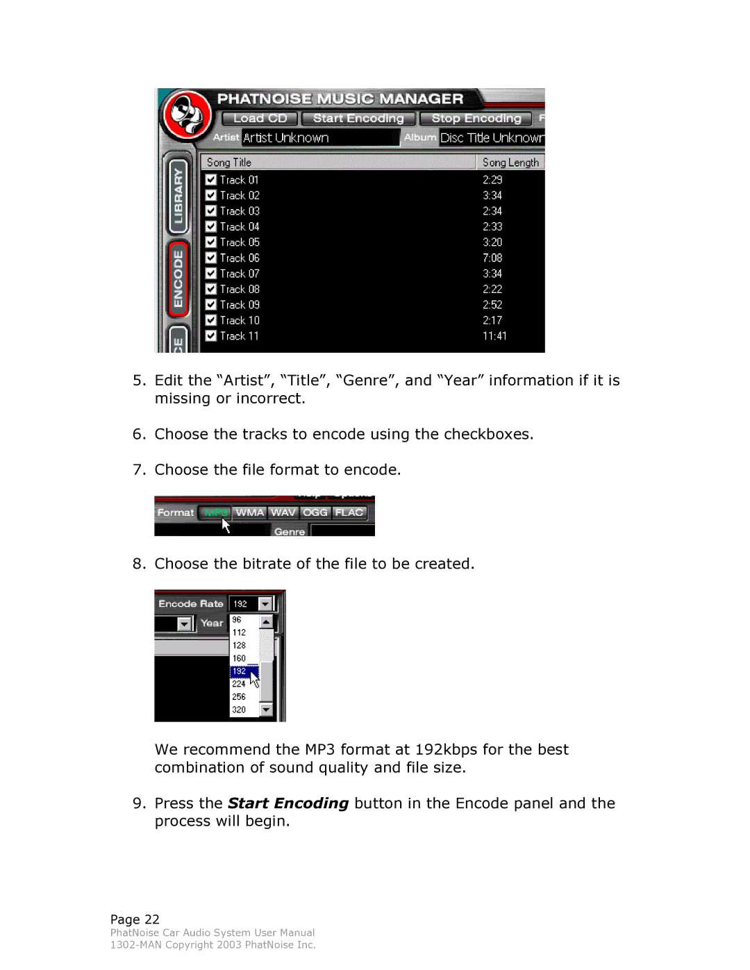 PhatNoise Car Audio System manual MAN Copyright 2003 PhatNoise Inc 