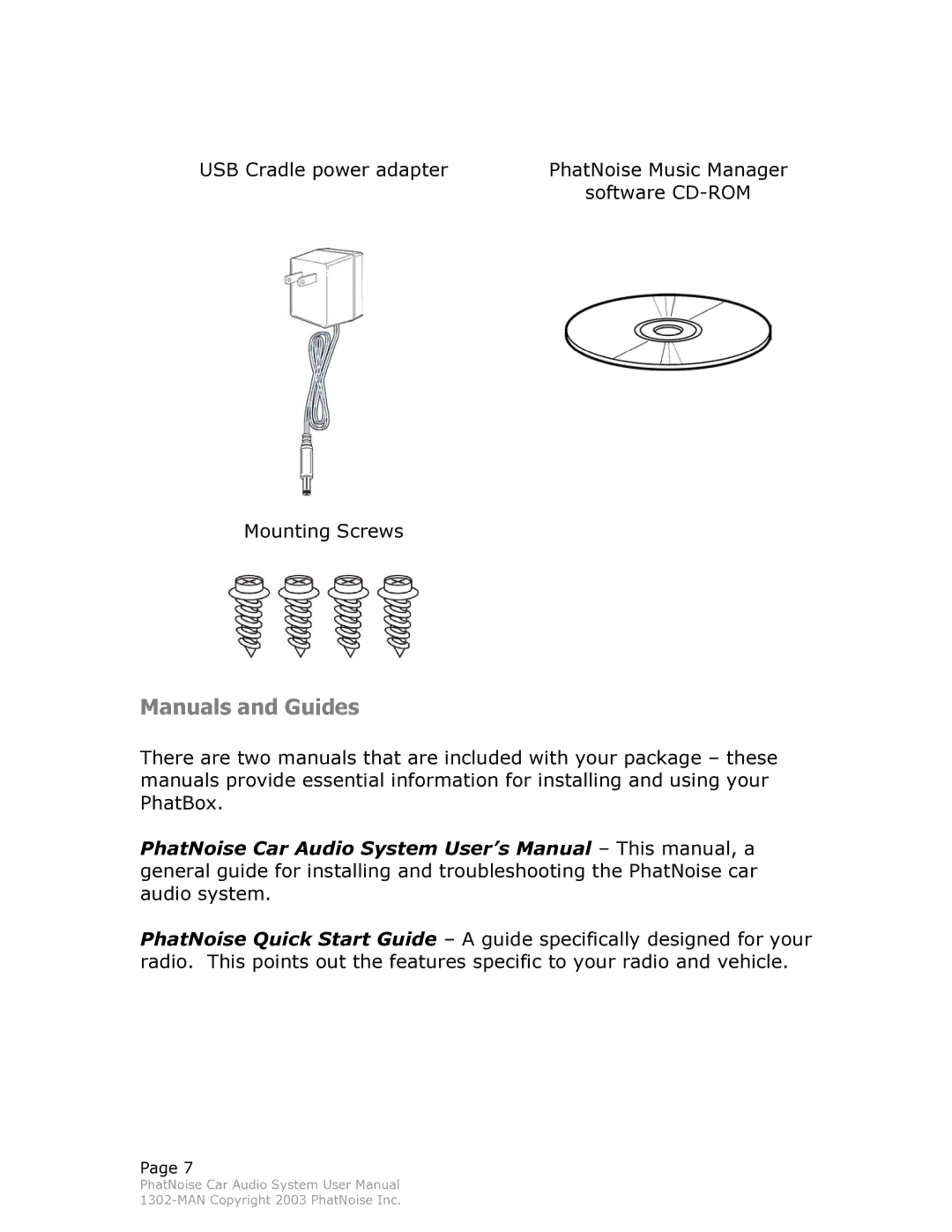 PhatNoise Car Audio System manual Manuals and Guides 