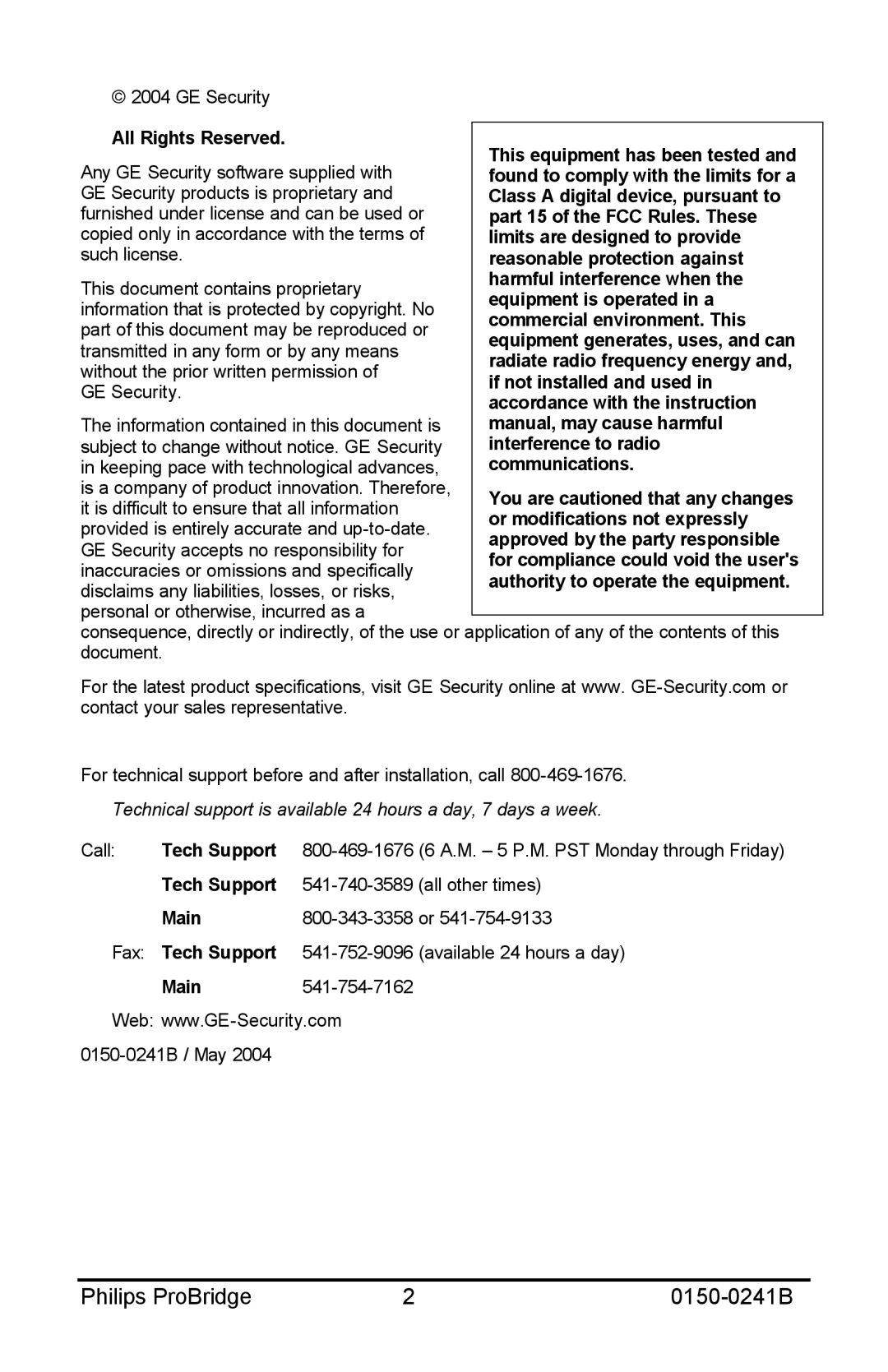 Philips user manual Philips ProBridge 0150-0241B 