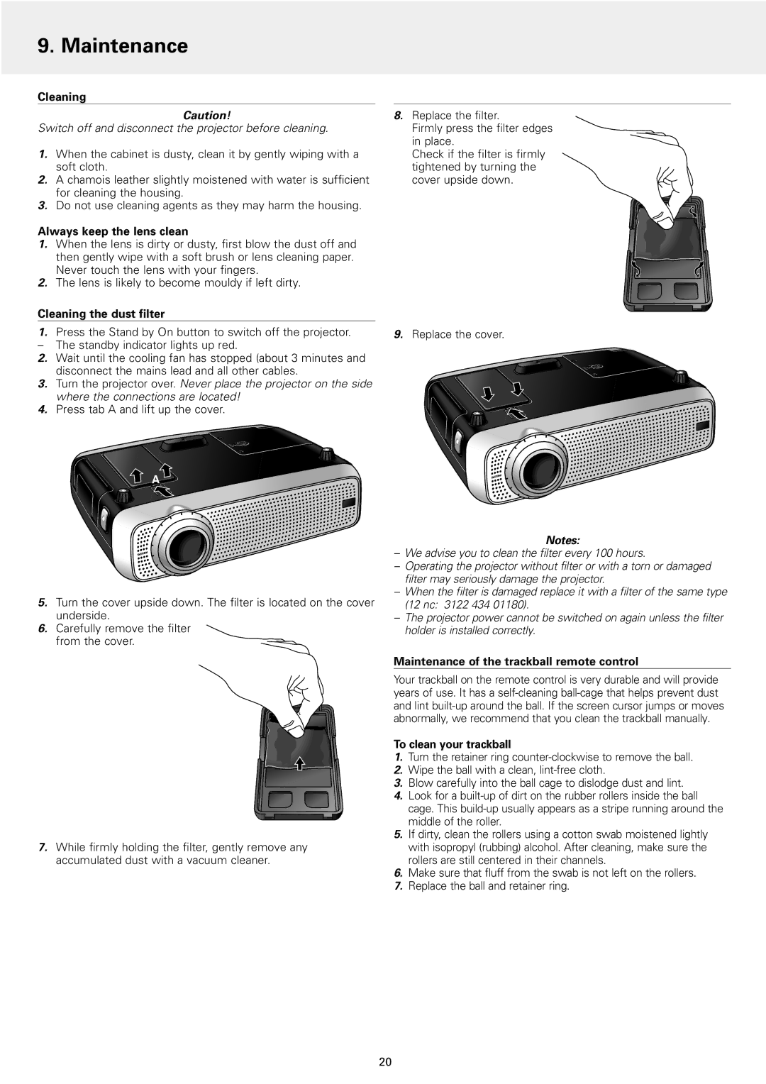 Philips 1 manual Maintenance 