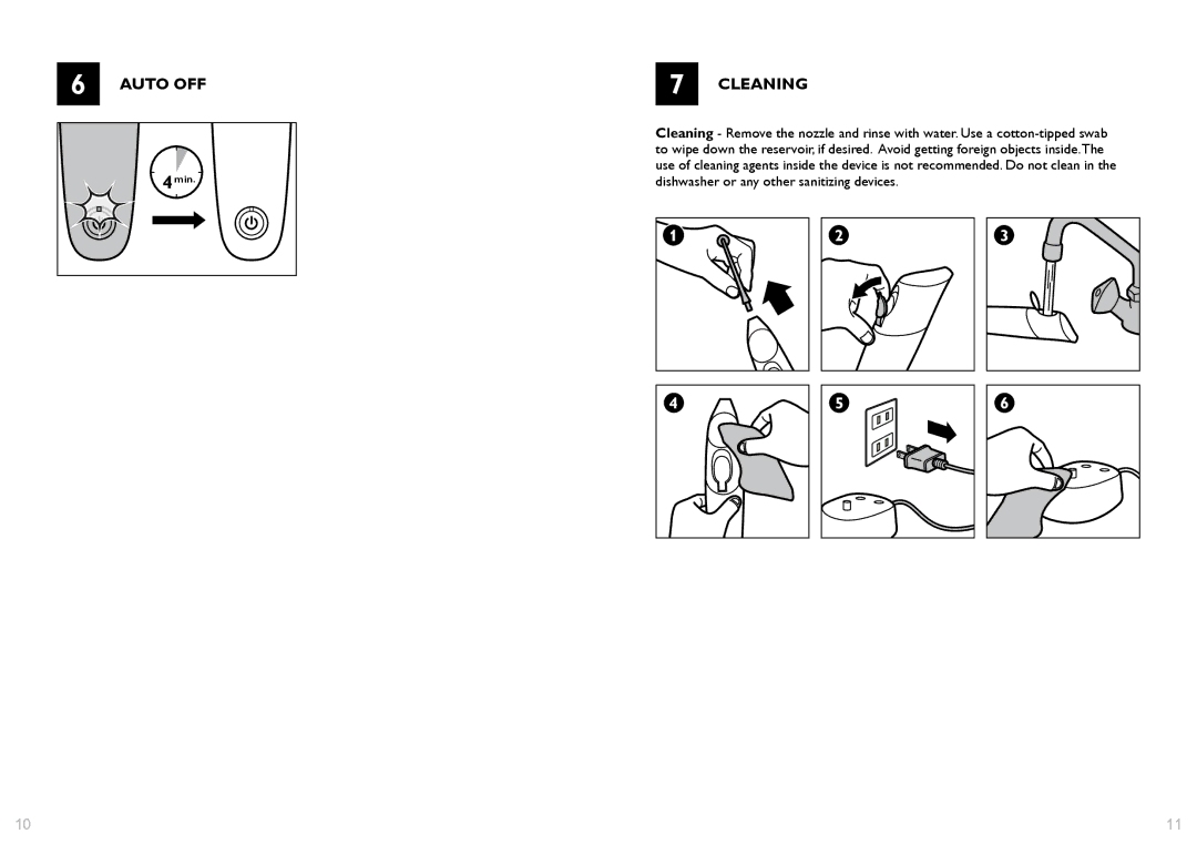 Philips 100 series manual Auto OFF, Cleaning 