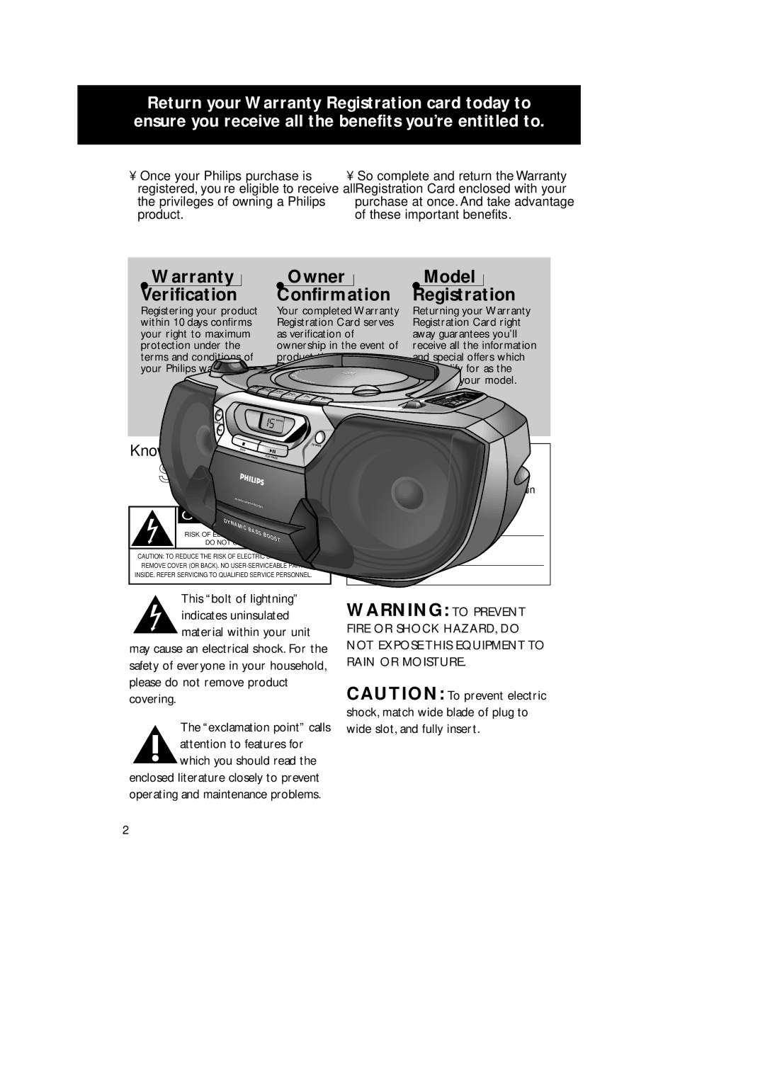 Philips 1007 manual For Customer Use, Model No Serial No 