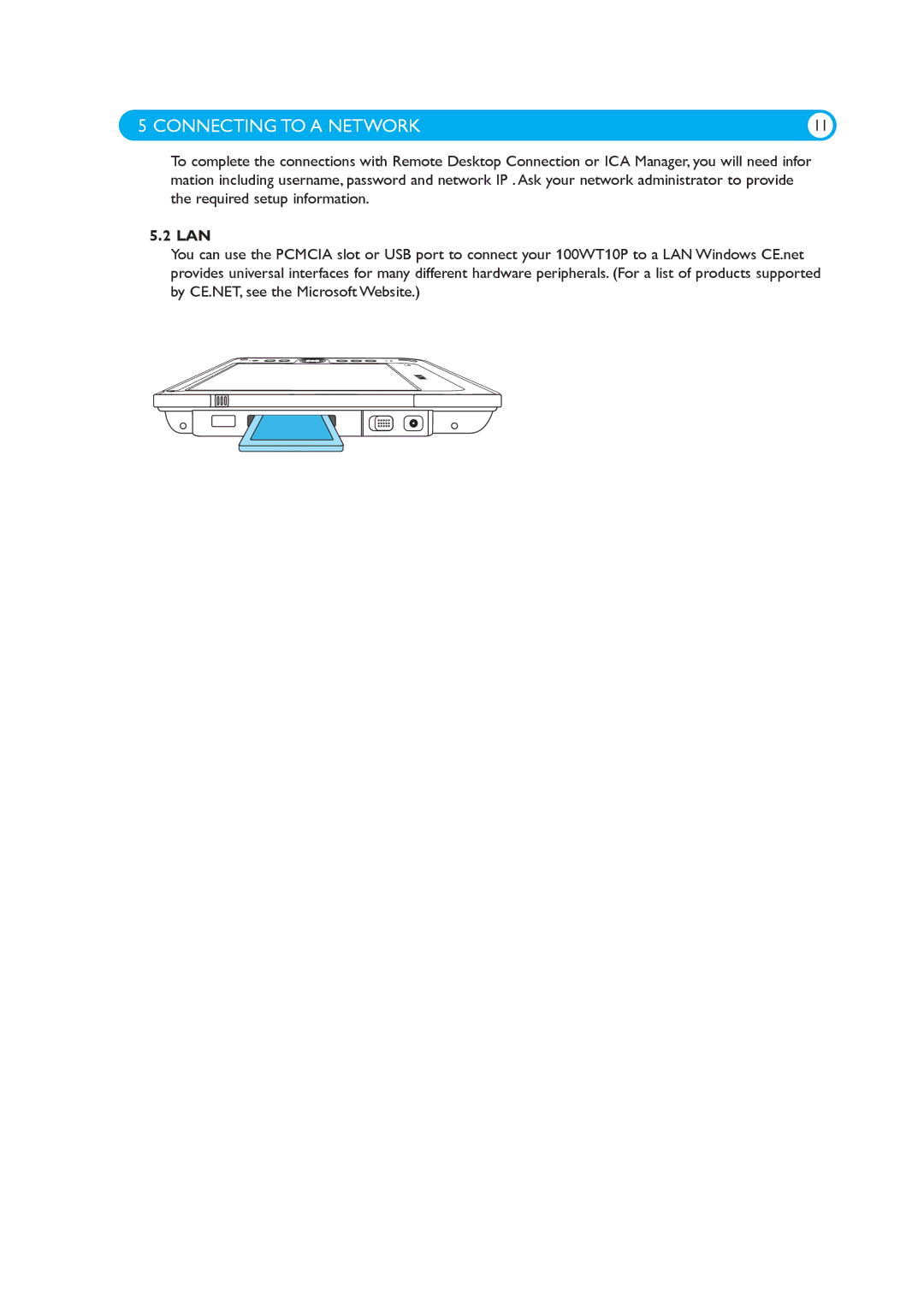 Philips 100WT10P manual Lan 