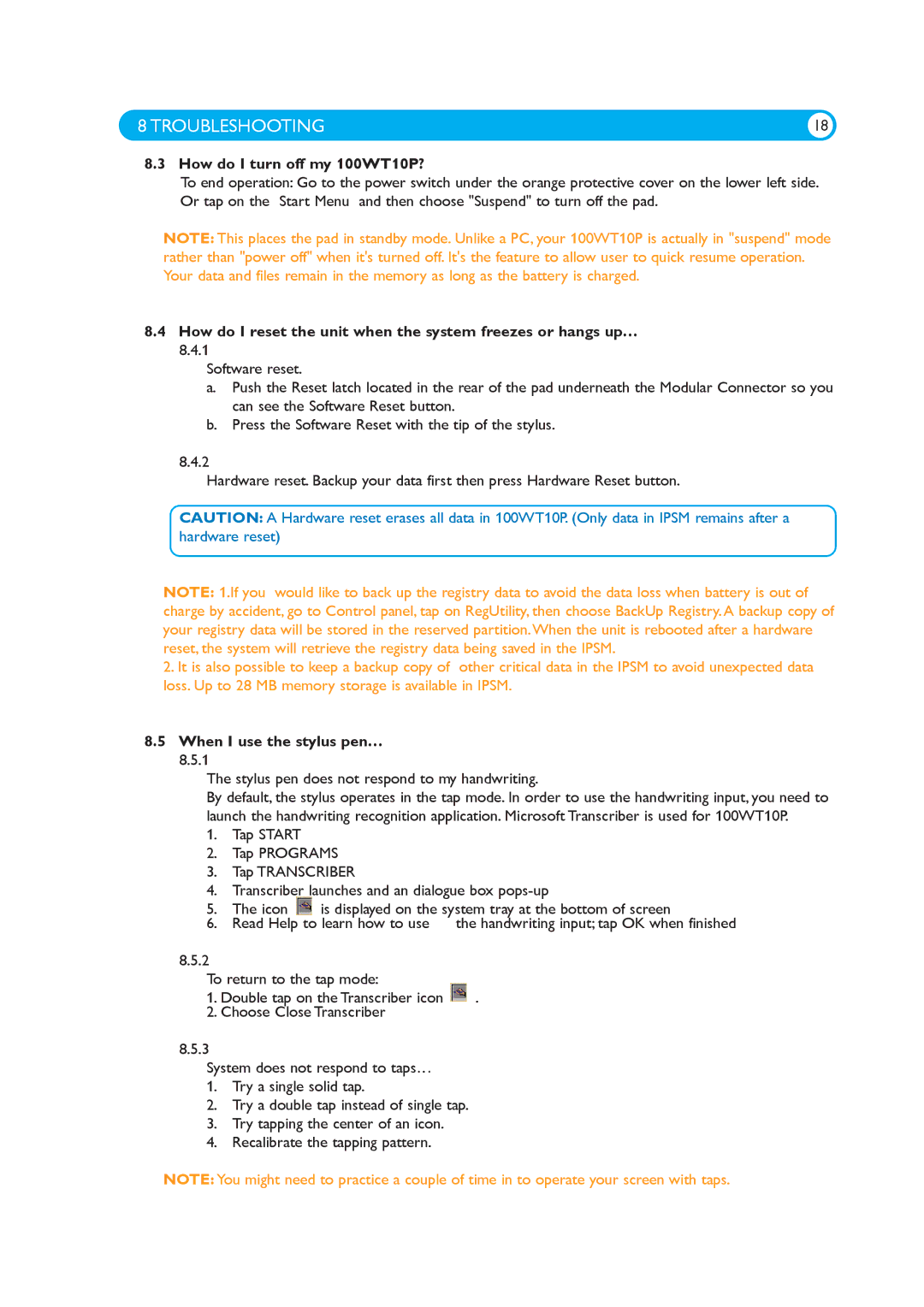 Philips manual How do I turn off my 100WT10P?, When I use the stylus pen… 