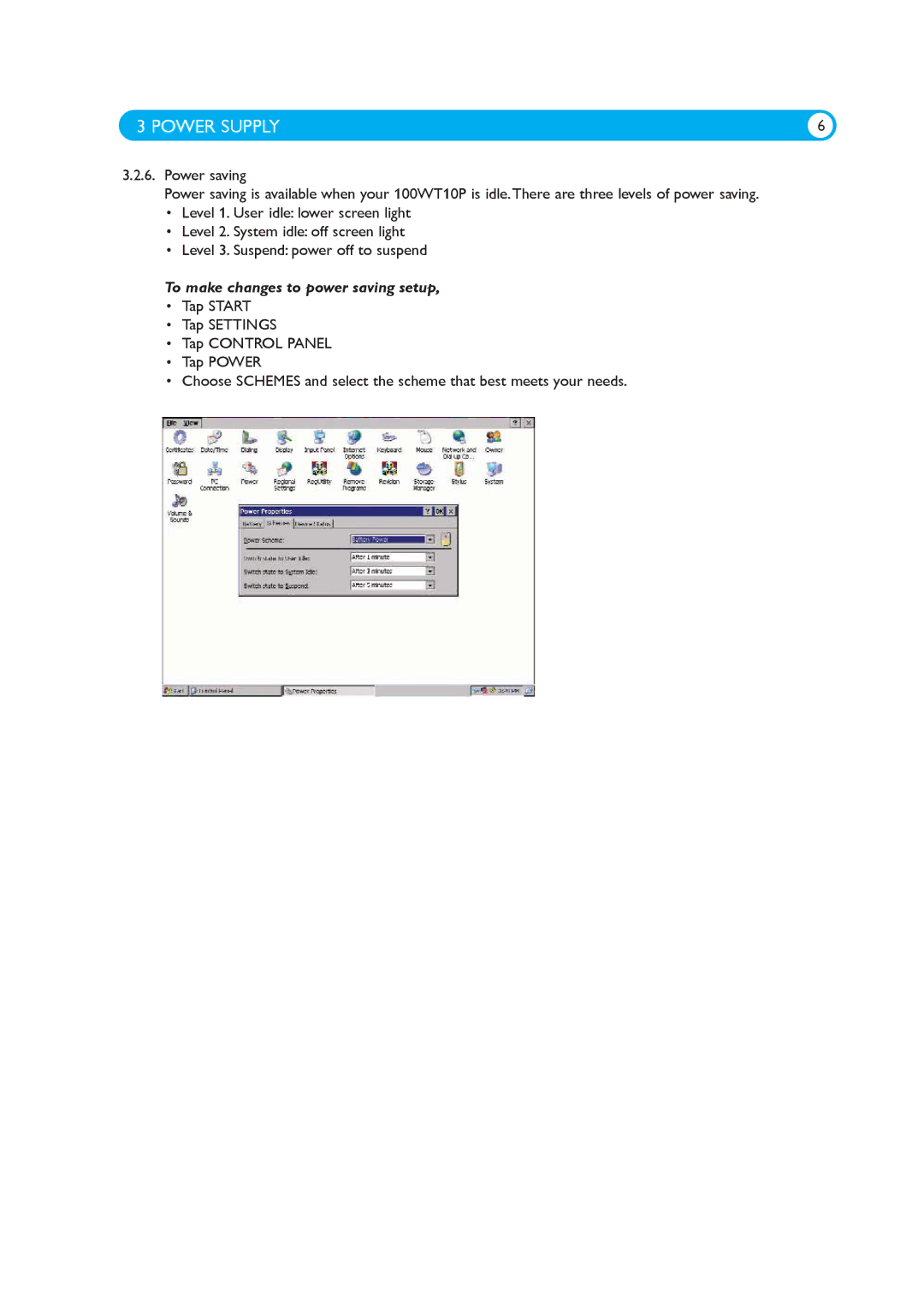 Philips 100WT10P manual To make changes to power saving setup 