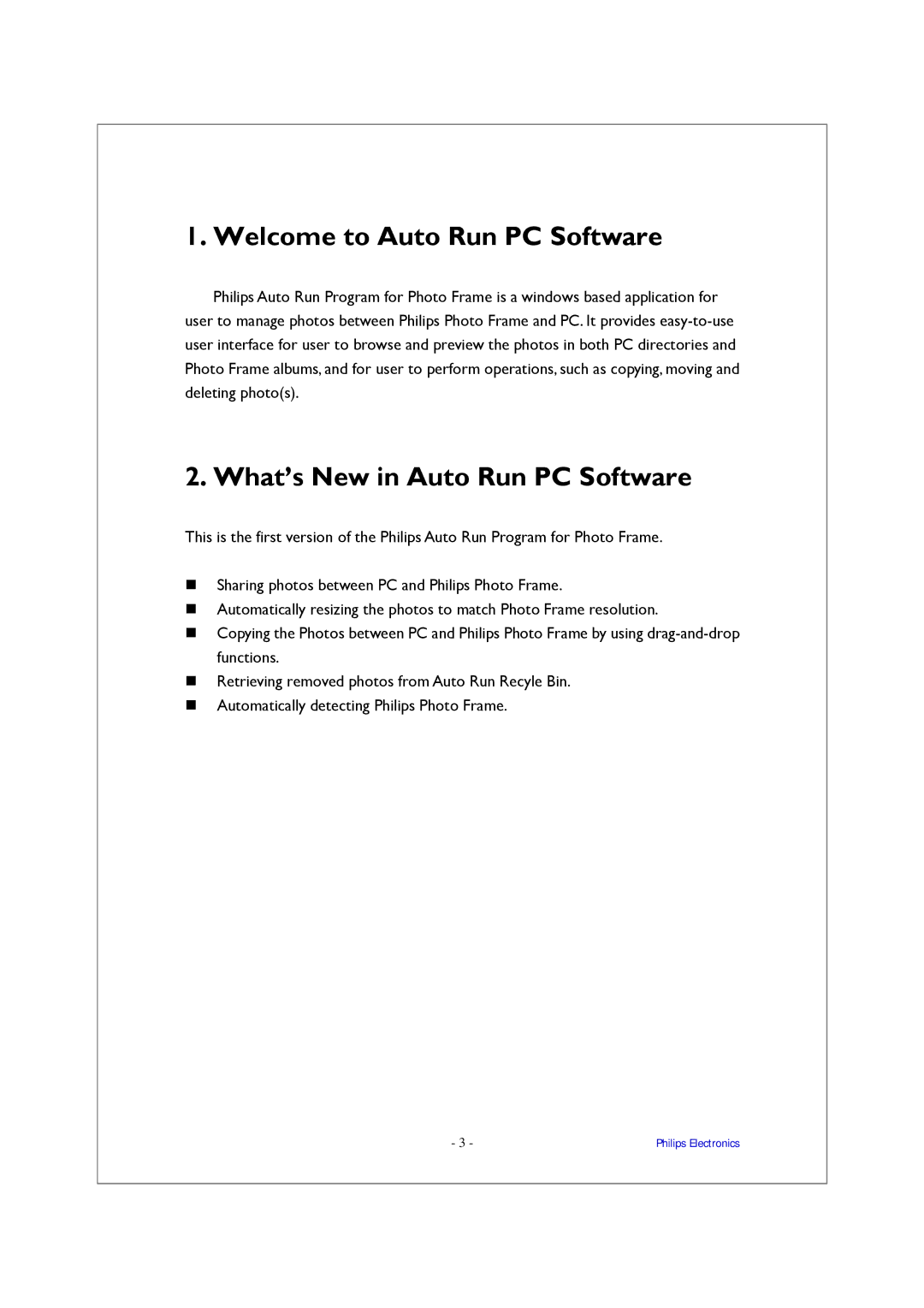 Philips 1.0.1.4 manual Welcome to Auto Run PC Software, What’s New in Auto Run PC Software 