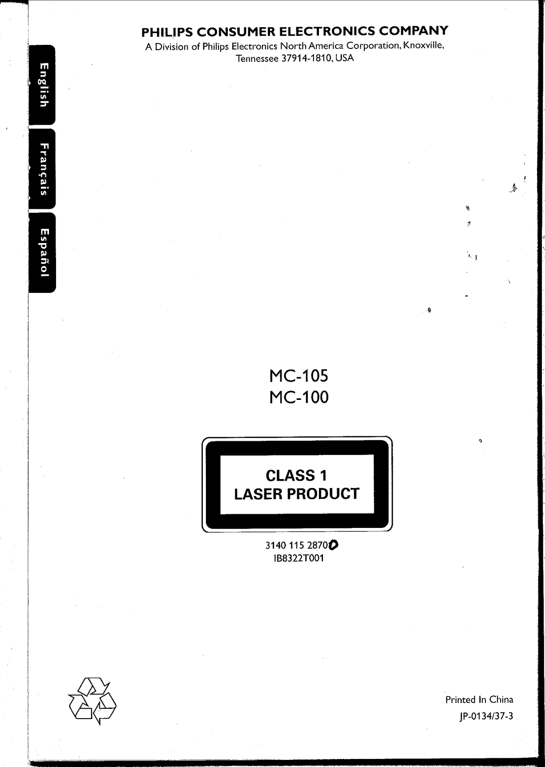 Philips 105 manual 