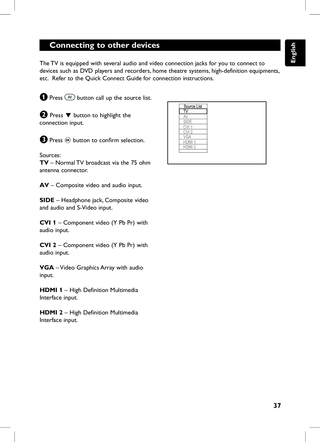 Philips 105E user manual Connecting to other devices 