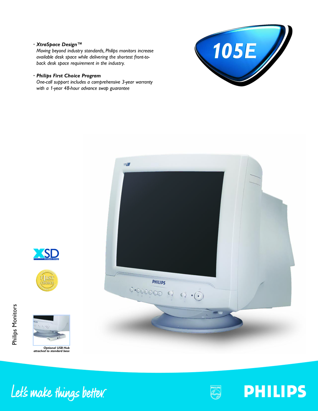 Philips 105E105E warranty · XtraSpace Design, · Philips First Choice Program 